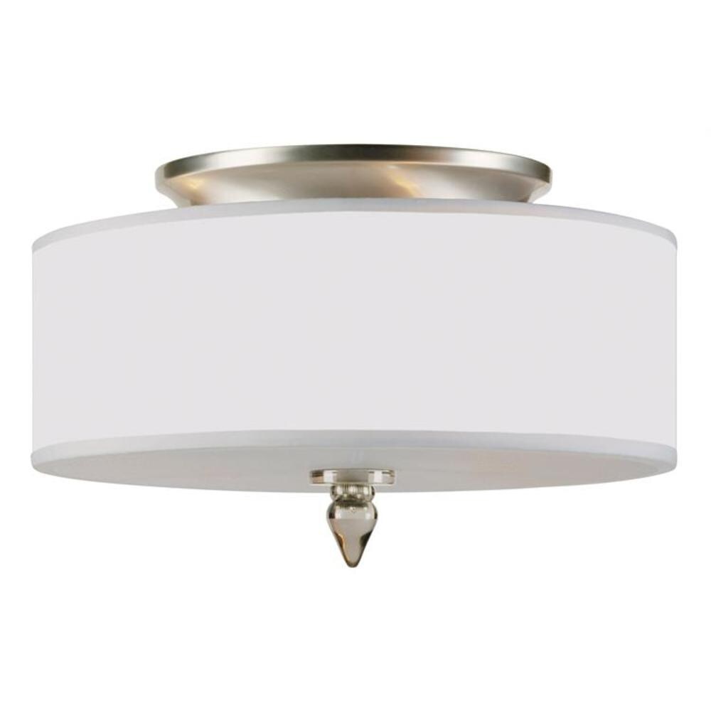 Crystorama 9503-SN Luxo 3 -Light 14-in Satin Nickel Flush Mount Light