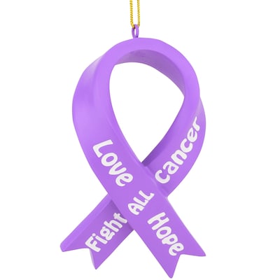 Tree Buddees Hope - Love - Fight All Cancer Ribbon Christmas Ornament