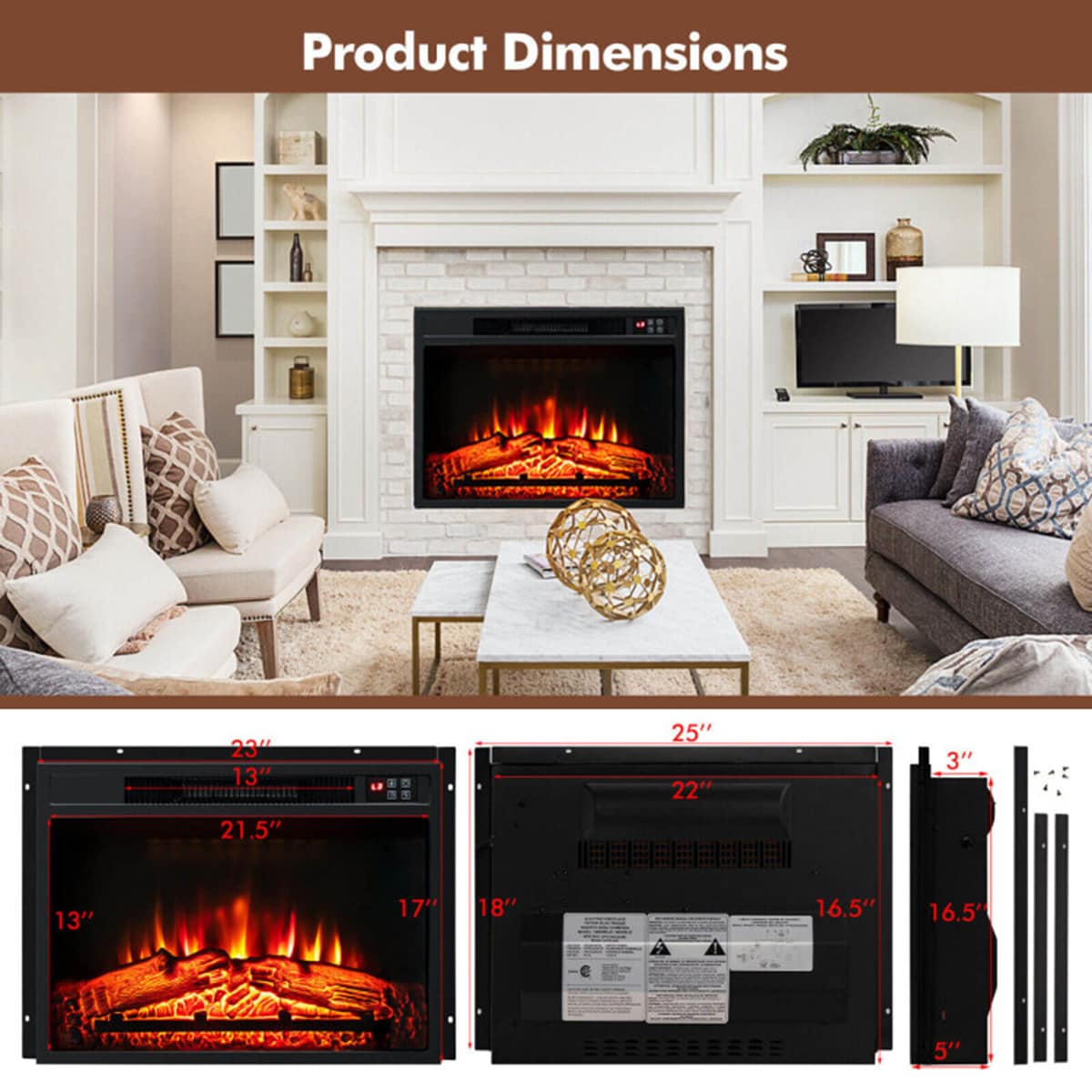 Clihome CL-BKUS-10194 Electric-Fireplaces - View #5