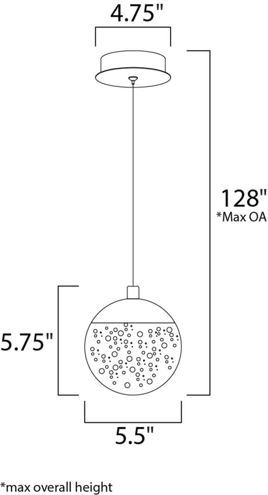 ET2 Orb II Polished Chrome Modern/Contemporary Textured Glass