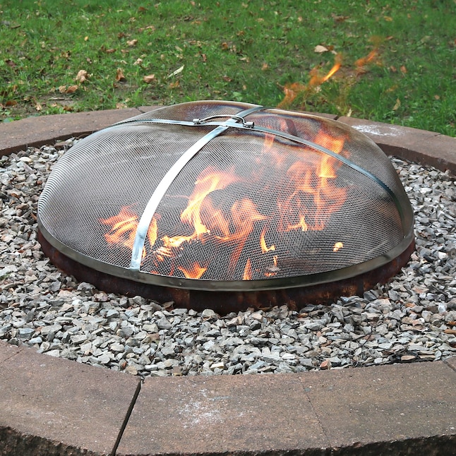 Stainless Steel Fire Pit Spark Screen, Unilock Fire Pit Accessories