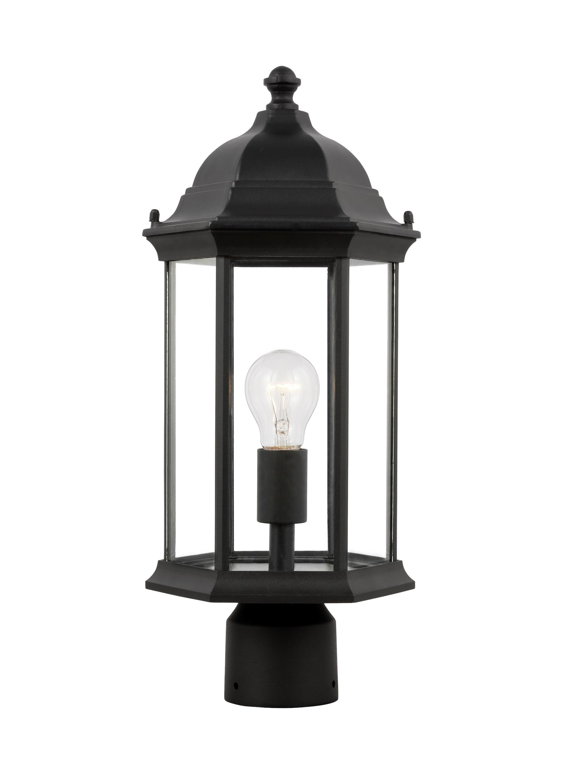 Generation Lighting 8238601-12 Sevier 17.75-Inches H Black Hardwired Incandescent Post light