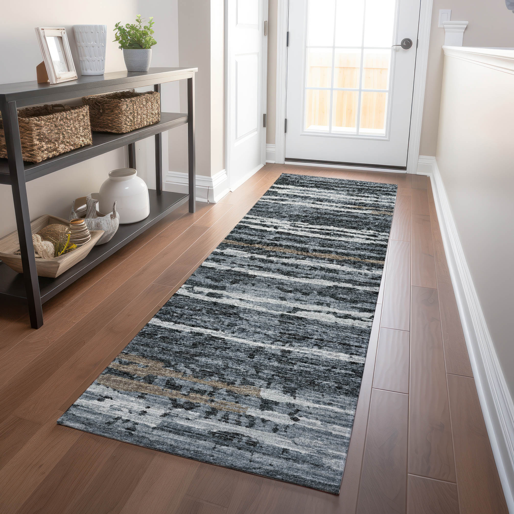 Addison Rugs AMF75SH2X8 Mayfield AMF75SH 2 x 7 (ft) Loomed Polyester Shadow Rectangular Indoor Abstract Machine washable Runner rug