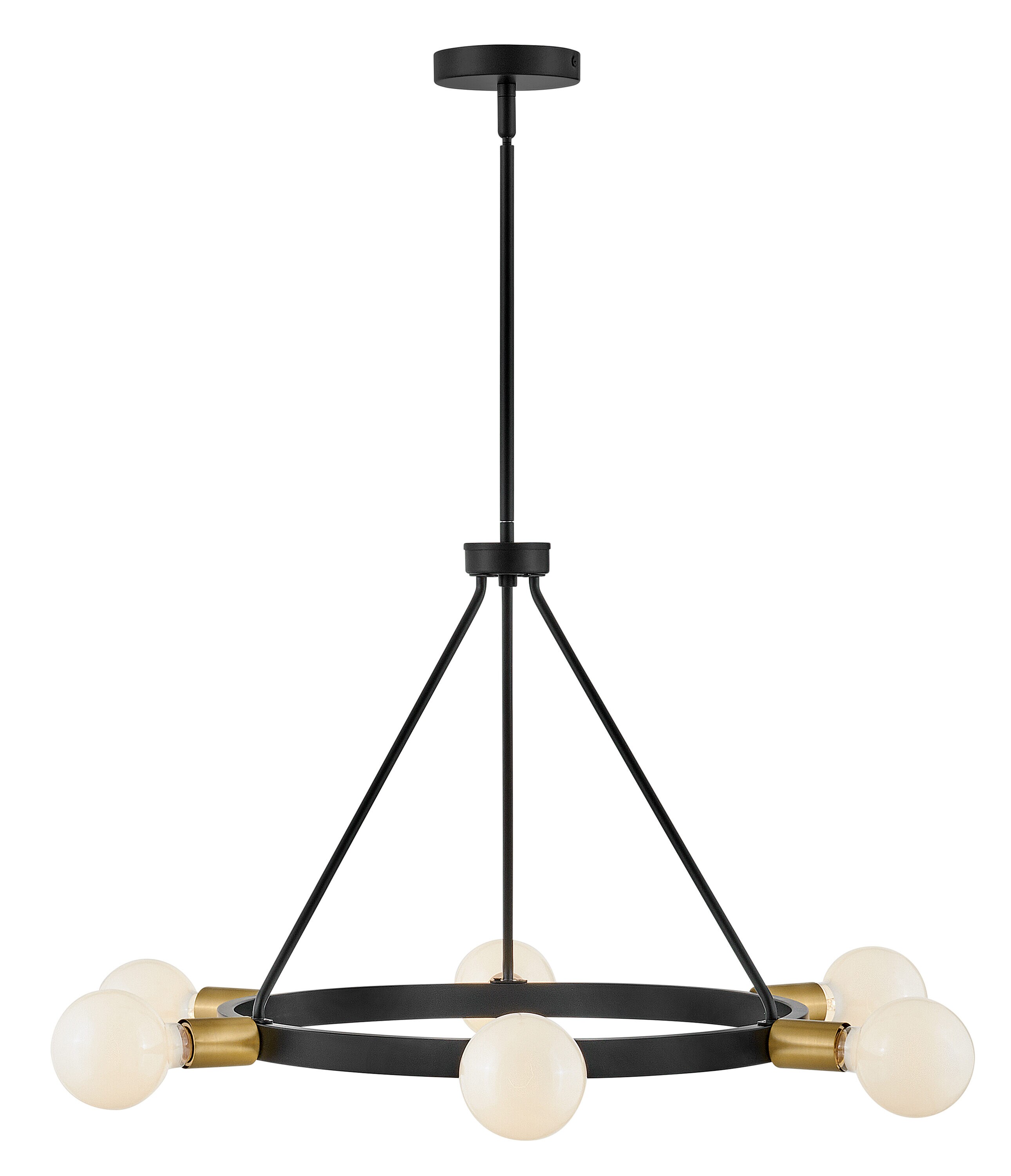 Orla Black and Brass 6-Light Mid-Century Modern Chandelier