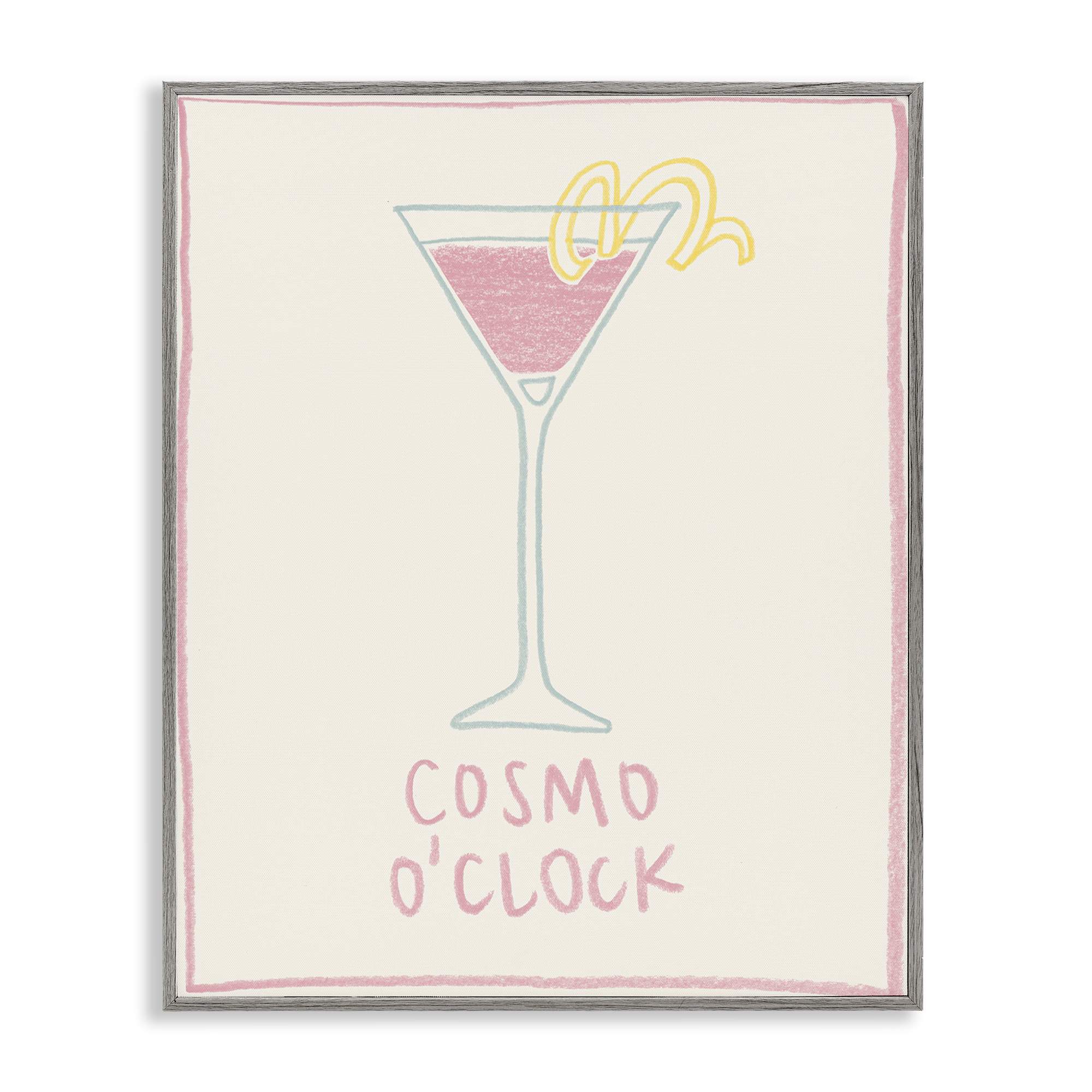 Stupell Industries BS-367-GFF-24X30 Minimal Cosmo O'Clock Framed Giclee design by Grace Popp