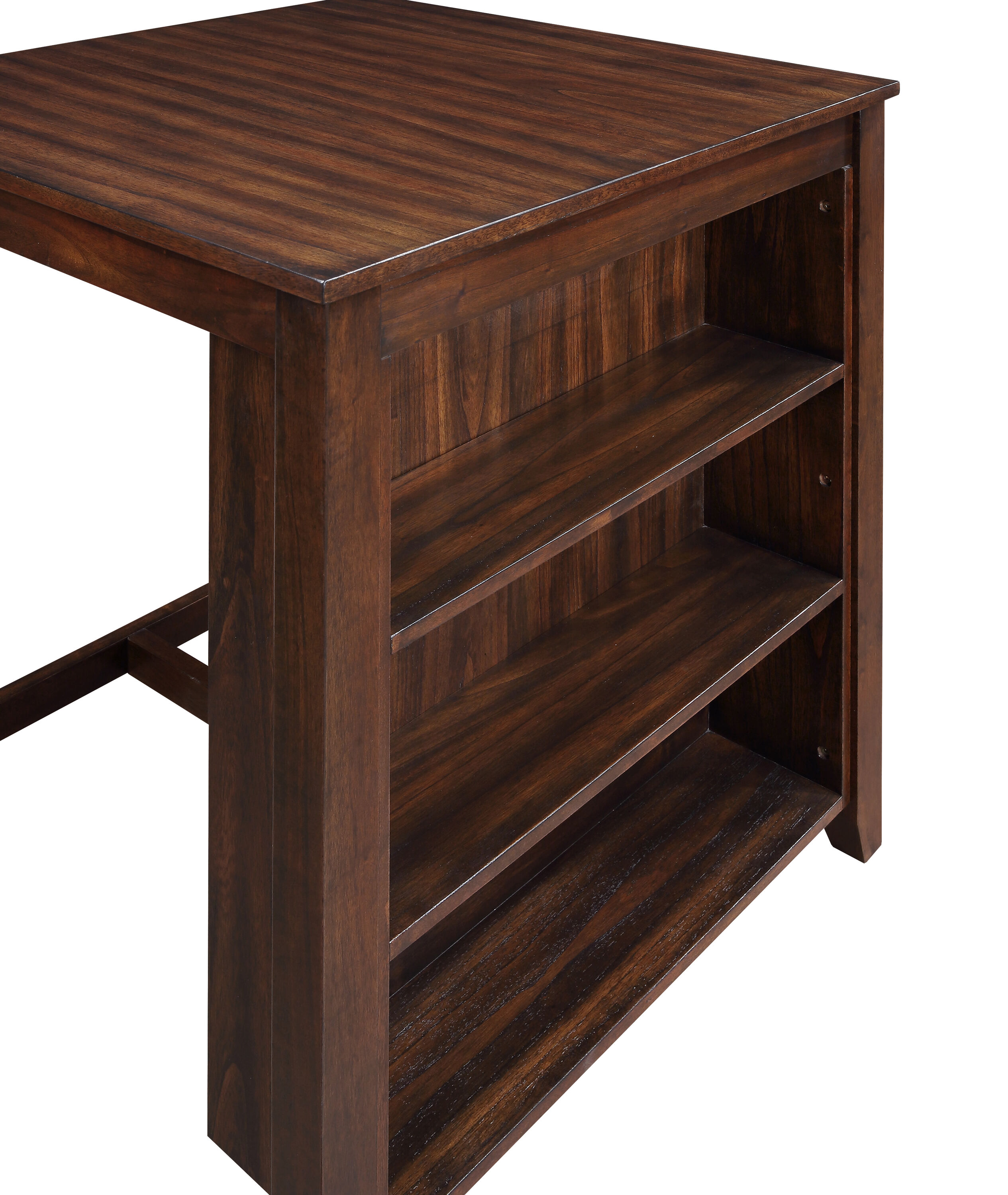 Gia Cherry 3 Piece 30" Counter Height Dining Set with Light Brown Cushions