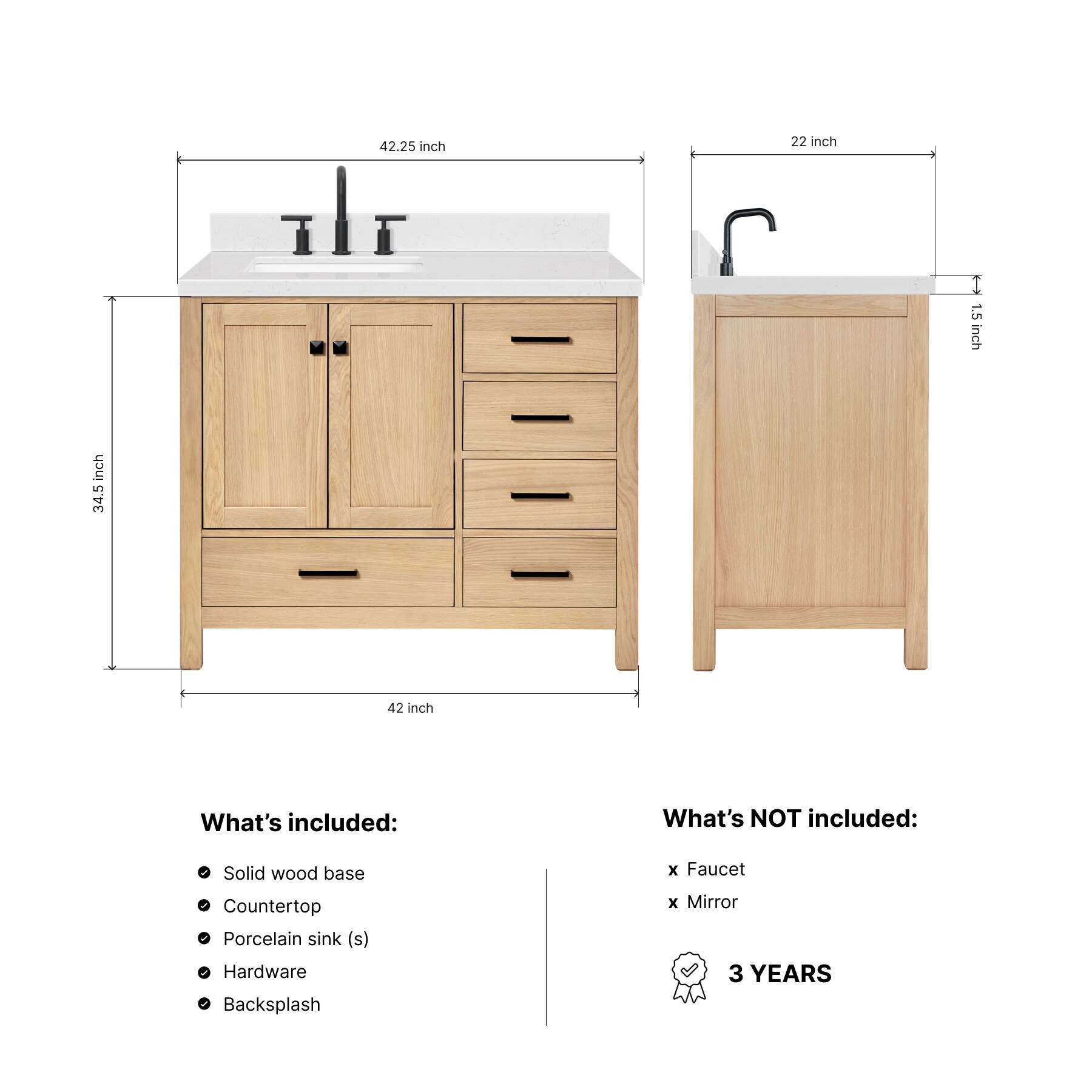 ARIEL A042SLCQRVOWOA Bath-Vanity-Combo - View #4
