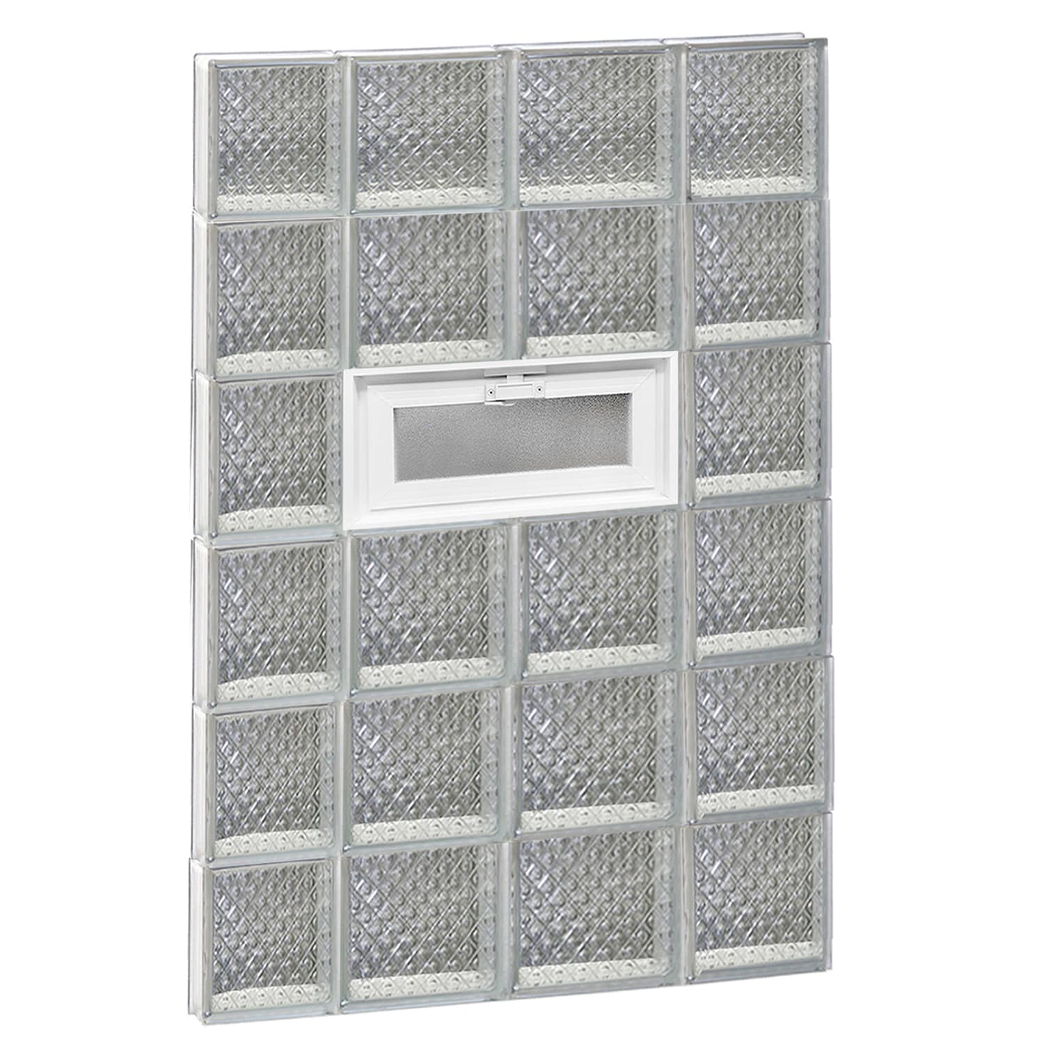 REDI2SET V2848DP Diamond Glass 27-in x 46-1/2-in Frameless Replacement Vented Glass Block Window