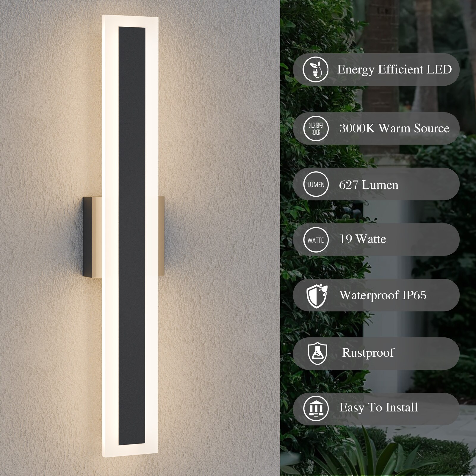 LamQee 06FTL0150CBK Outdoor-Wall-Lighting - View #3