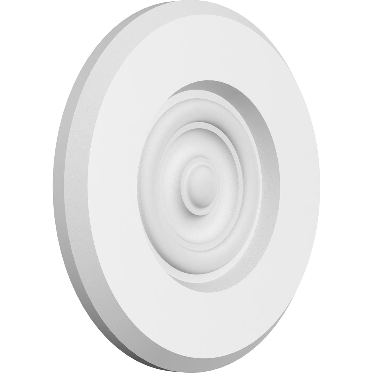Ekena Millwork ROSP060X060X050GRY03 Standard Grayson Bullseye with Beveled Edge Bullseye 6-in x 6-in Round Unfinished PVC Rosette