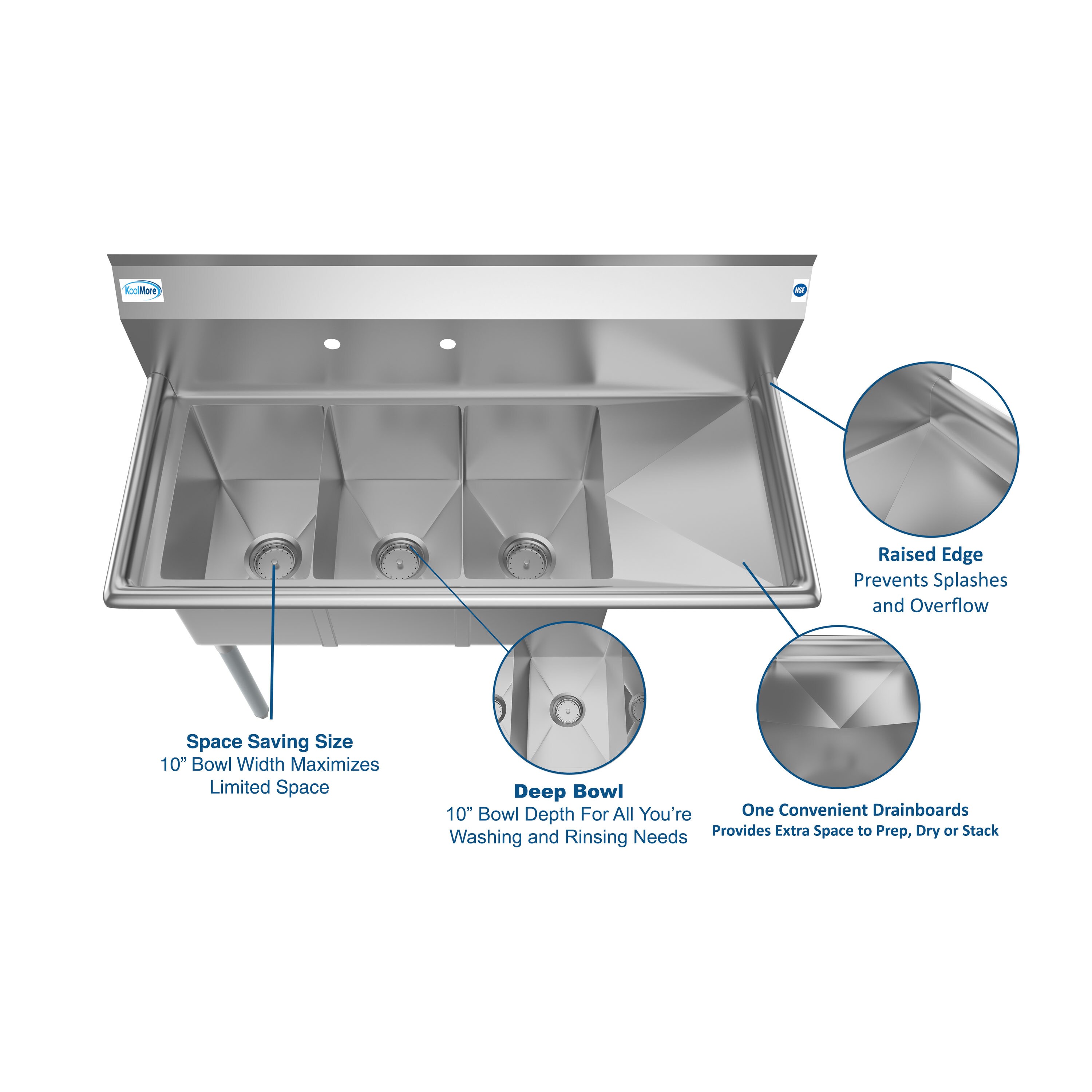 KoolMore CS310-12Y Laundry-Tubs-Utility-Sinks - View #13