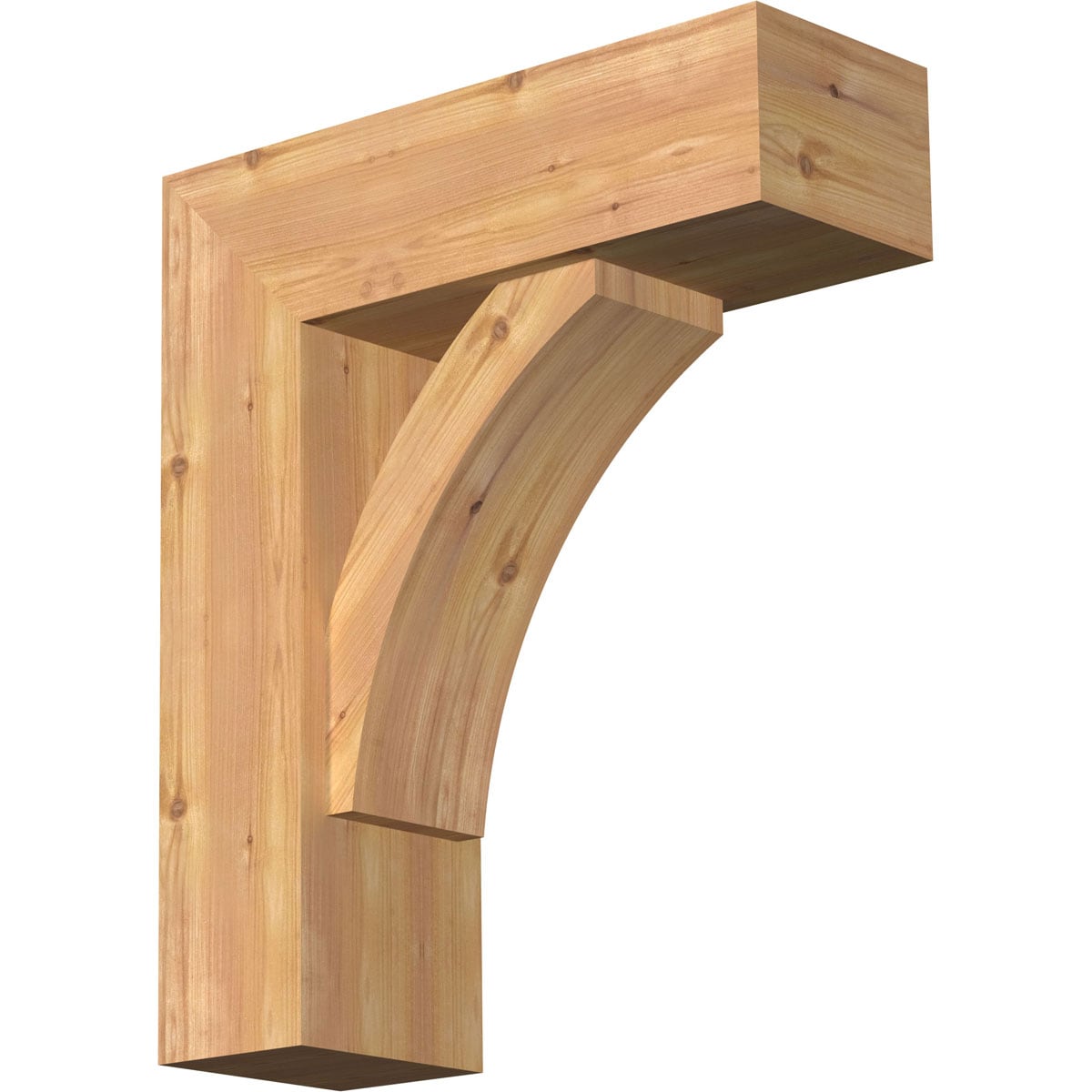 Ekena Millwork 1463971 Thorton Block Smooth Bracket with Offset Brace Western Red Cedar Wood Standard Bracket