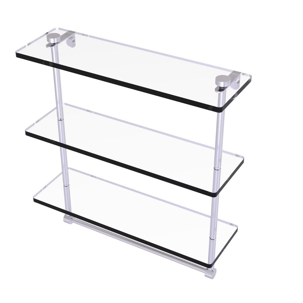 Allied Brass NS-5/16TB-SCH Satin Chrome 3 -Tier Wall mount Bathroom Shelf ( 16-in x 18-in x 5-in )