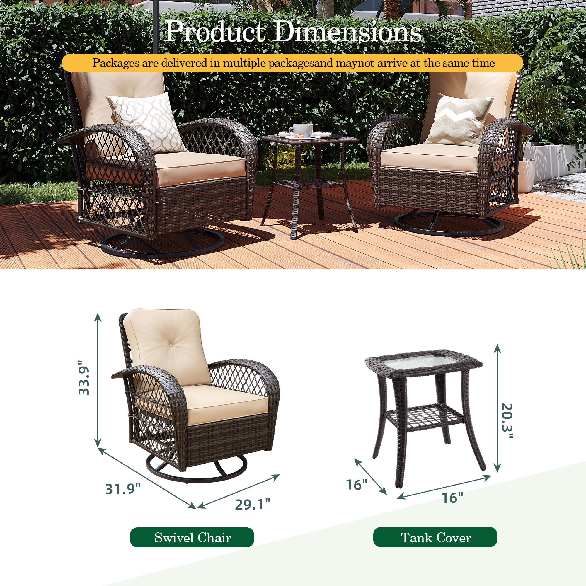 Patio Watcher LHY-B-BEIGE-CJ Patio-Conversation-Sets - View #3