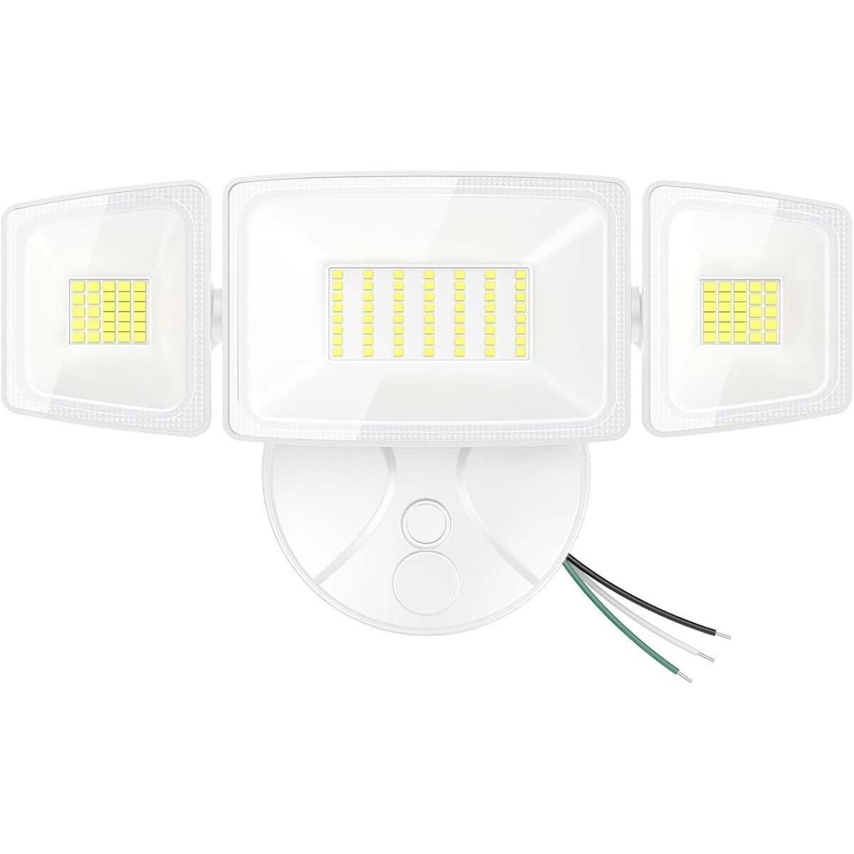 HEKCUIX  75W LED Flood Light Outdoor 7000LM Security Light Switch Controlled 3 Adjustable Heads IP65 Waterproof 6500K Wall Mount Exterior Flood Light
