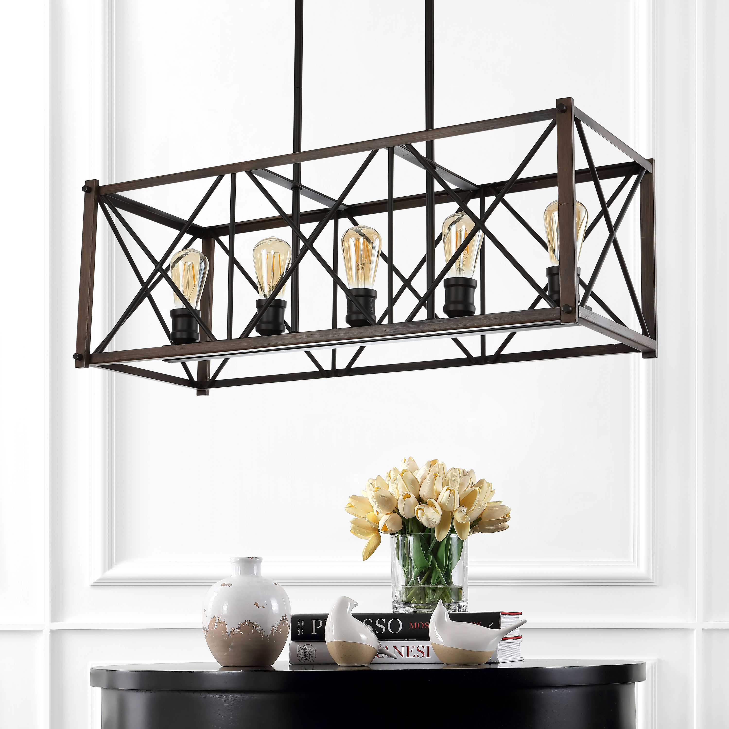 Bronze Farmhouse 33" LED Dimmable Iron Pendant Light