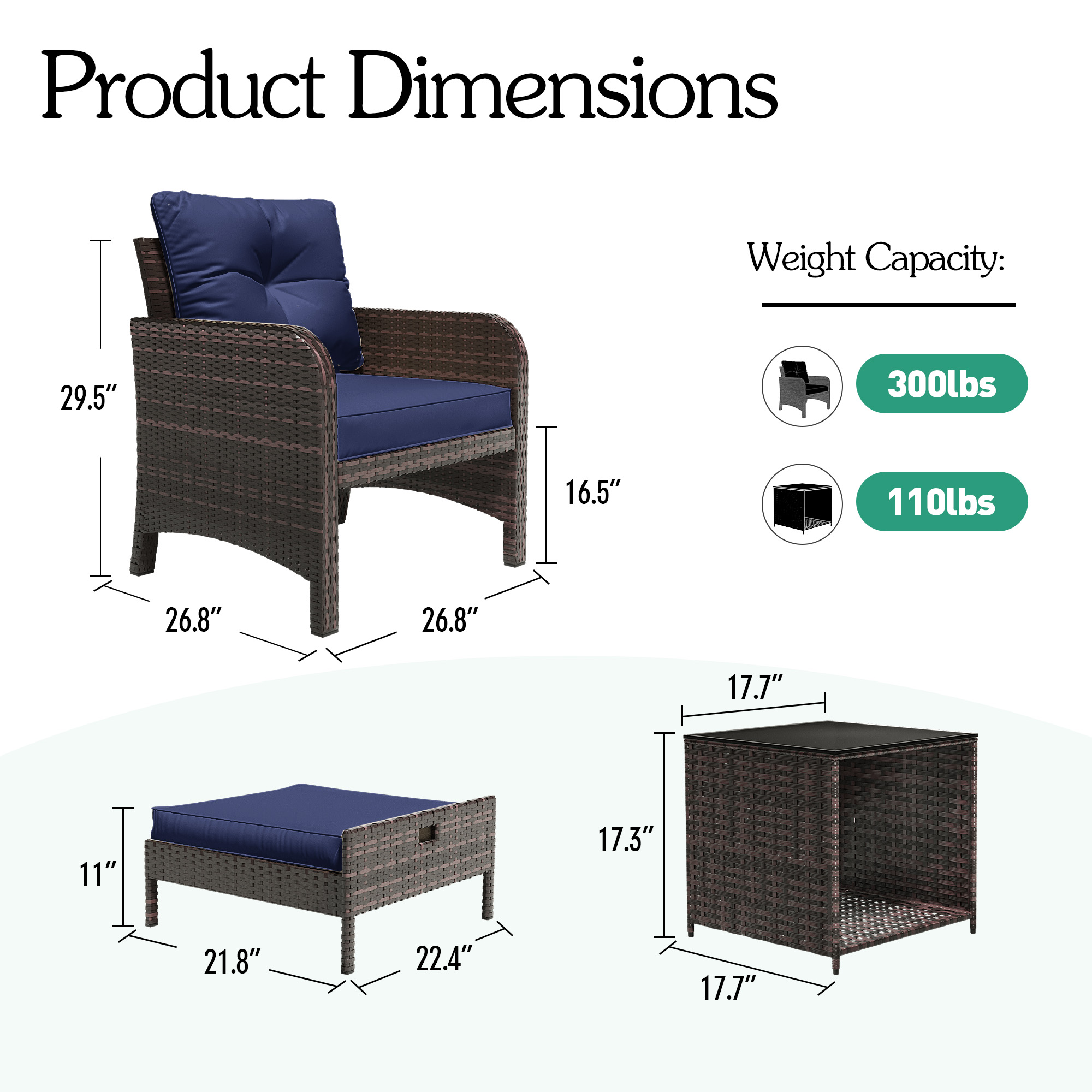 Patio Watcher FTY-2C-G2 Patio-Conversation-Sets - View #3