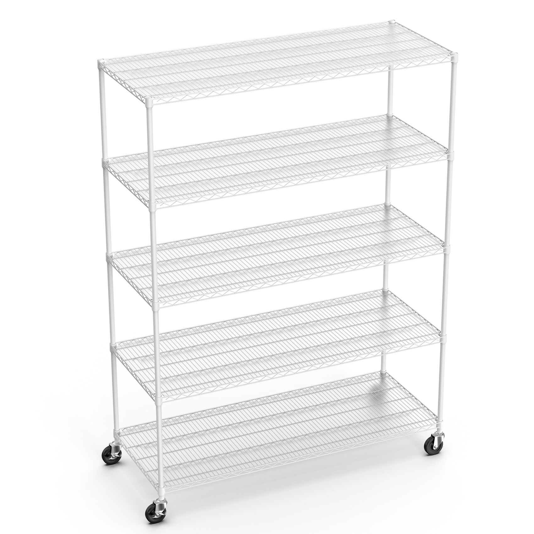 Damerin ZQ-DS-F09 Metal Heavy Duty 5 -Tier Utility shelving unit ( 60-in W x 24-in D x 82-in H ) ( Chrome , ( 120-lb lbs. Capacity Per Shelf )