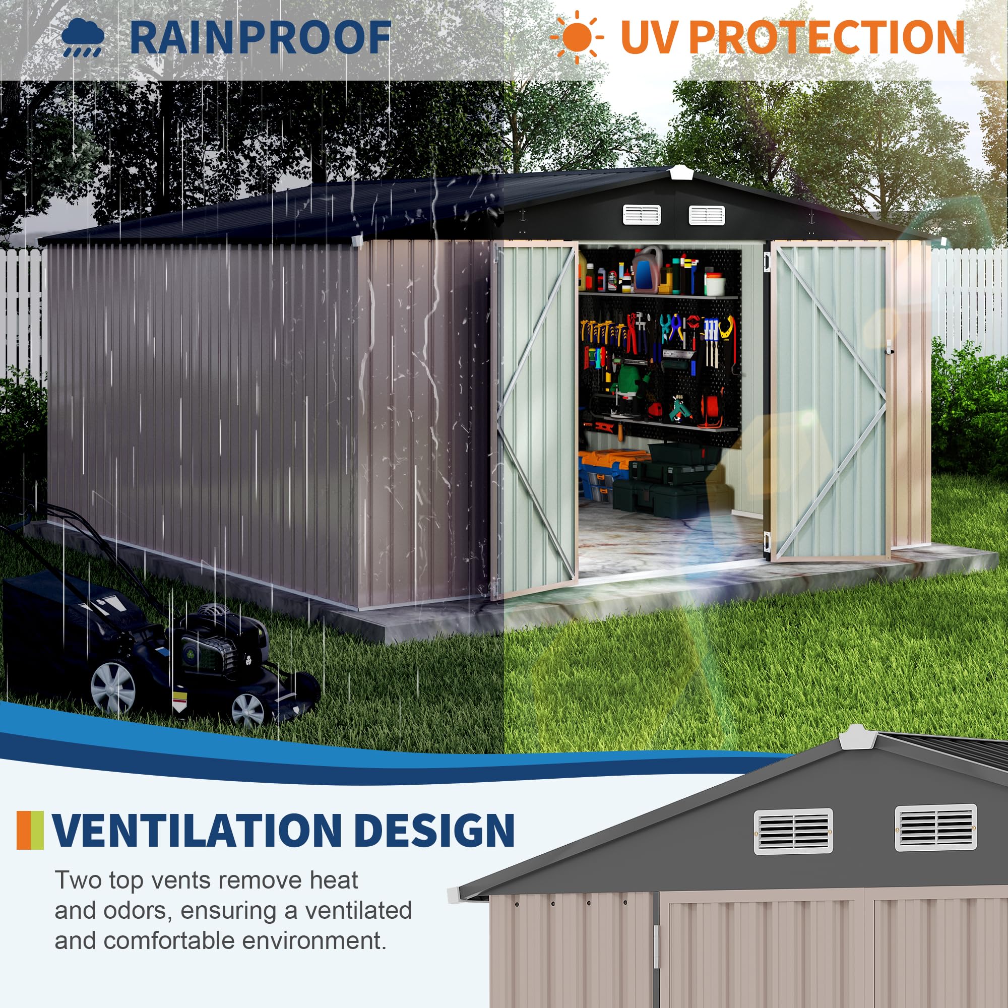 IdealHouse C168WLZL4QUG Metal-Storage-Buildings-Sheds - View #3