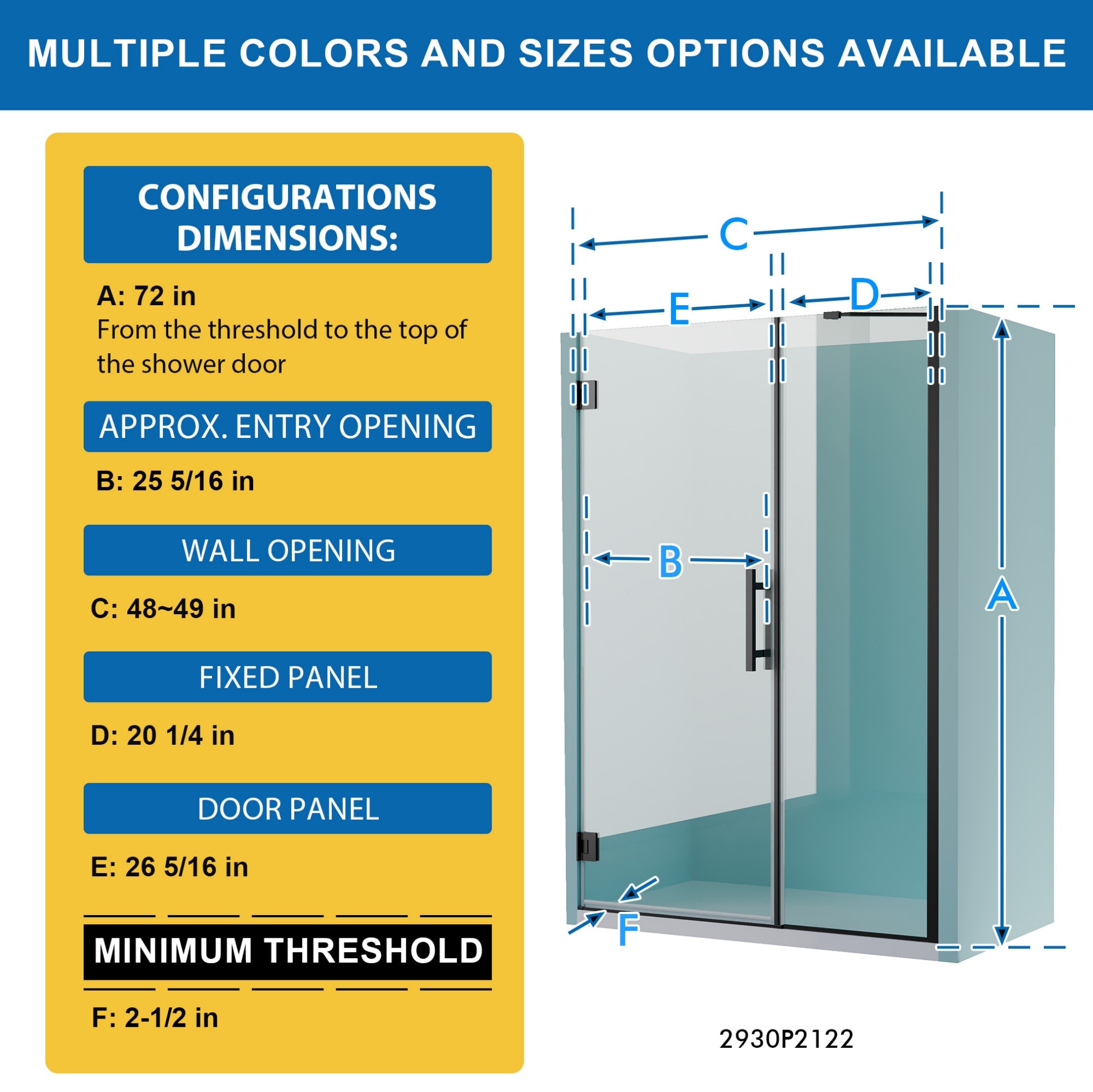 WELLFOR FLEX-30-21MB Shower-Doors - View #2