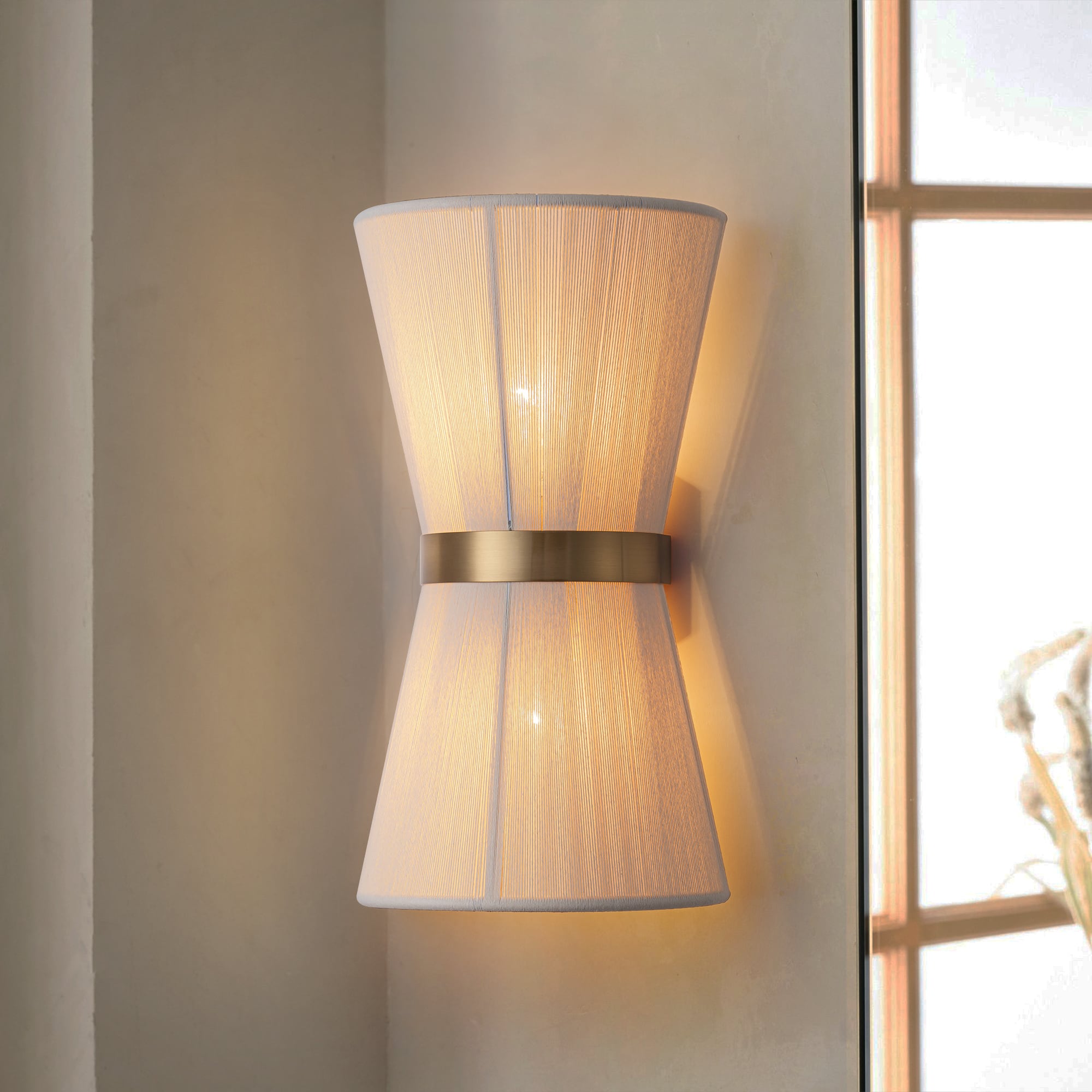 Rennnsan WS810150268 Bianca 8.85-in W 2 -Light Brushed Gold Bohemian/global Wall Sconce
