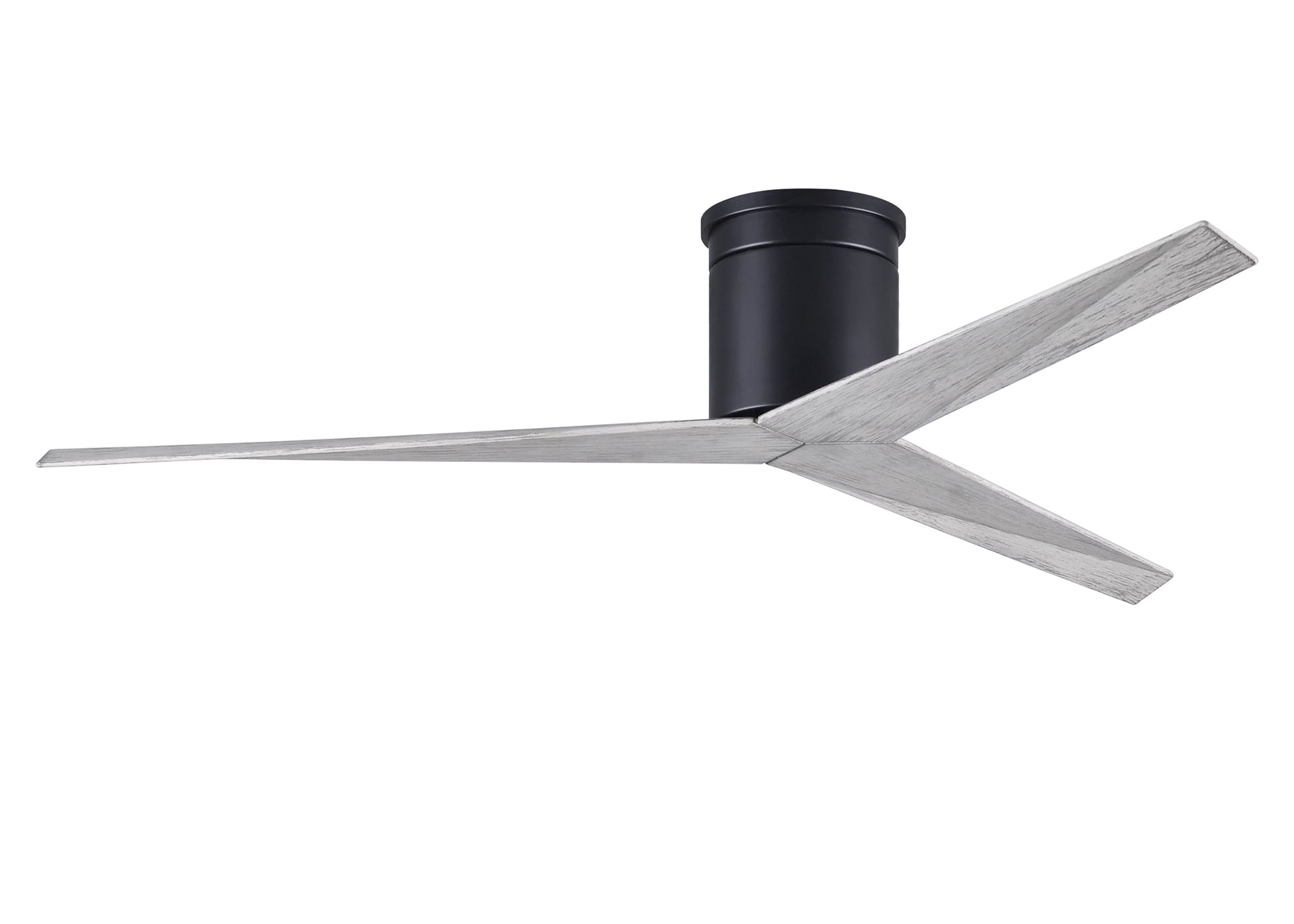 Matthews Fan Company EKH-BK-BW Eliza 56-in Outdoor Flush Mount Matte Black with Barn Wood Blades Ceiling Fan Without Light - Remote Included ( 3 -Blade )