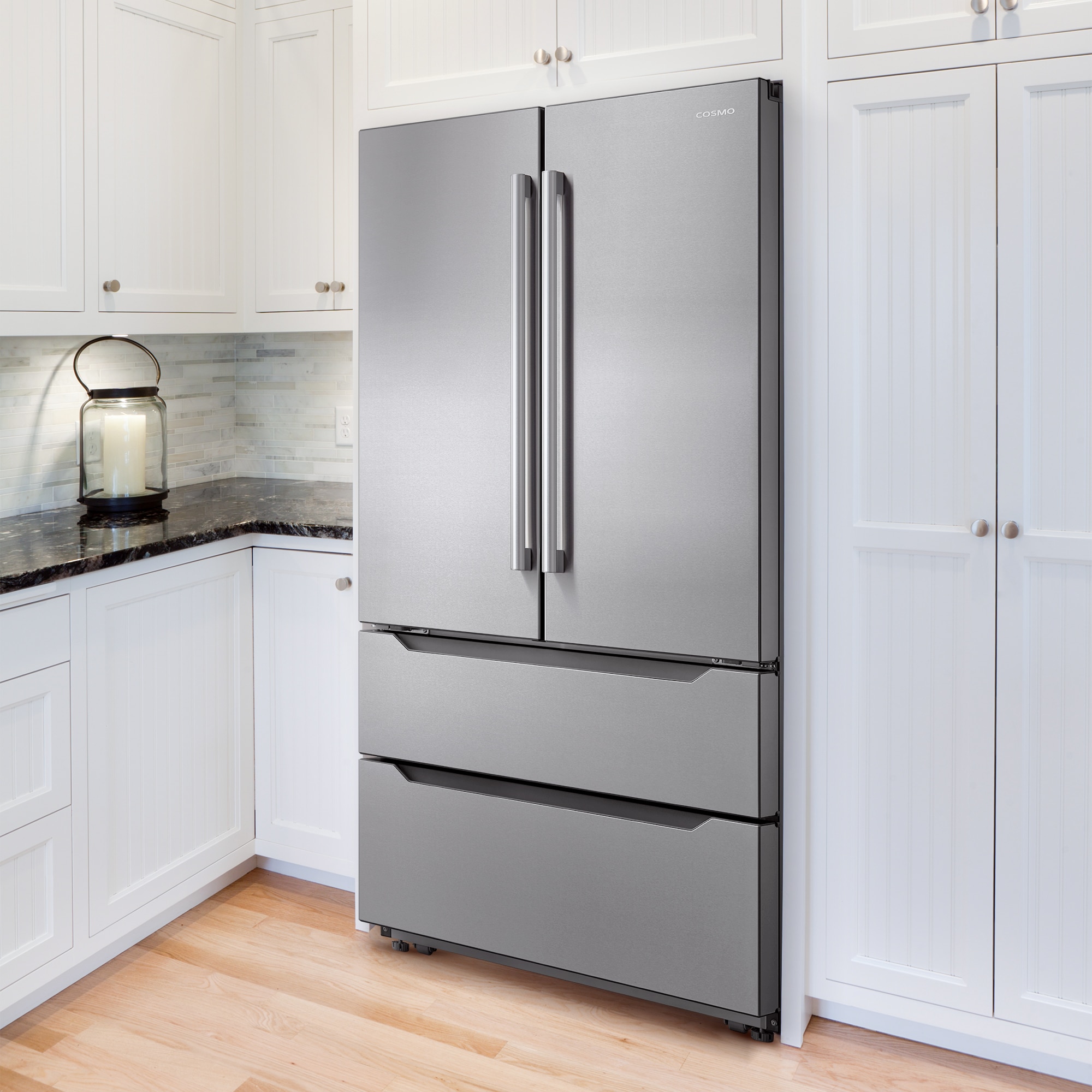 Cosmo Counter-depth 22.5-cu ft 4-Door French Door Refrigerator with Ice ...