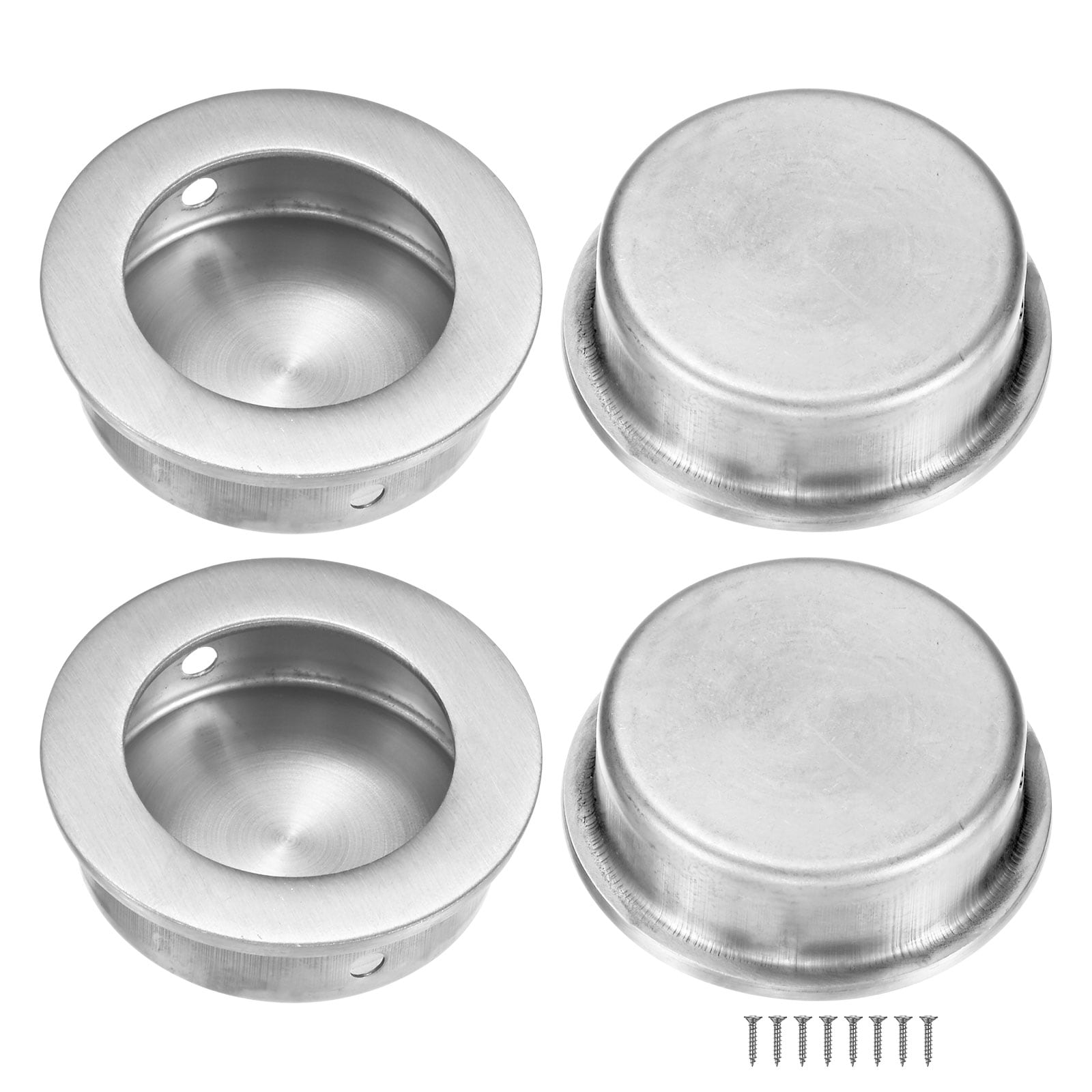 Unique Bargains - 4pcs Recessed Finger Pulls 1.57 Inch / 40mm Stainless Steel Sliding Closet Door...