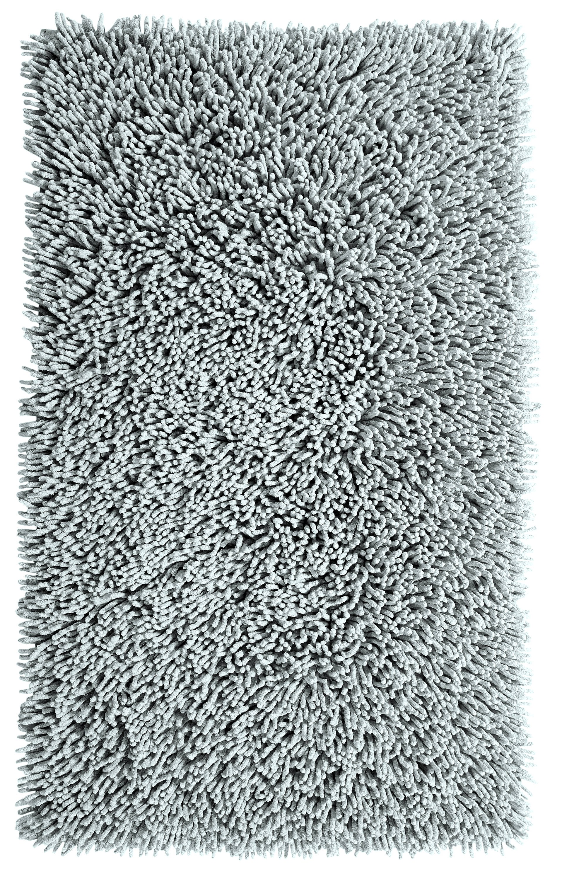  KB2134-CSHAG-SIL Chenille Shaggy 21-Inches x 34-Inches Silver Cotton Bath rug