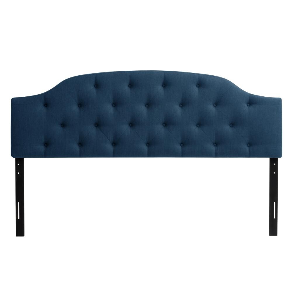 CorLiving BBT-114-K Calera Navy Blue King Polyester Upholstered Headboard