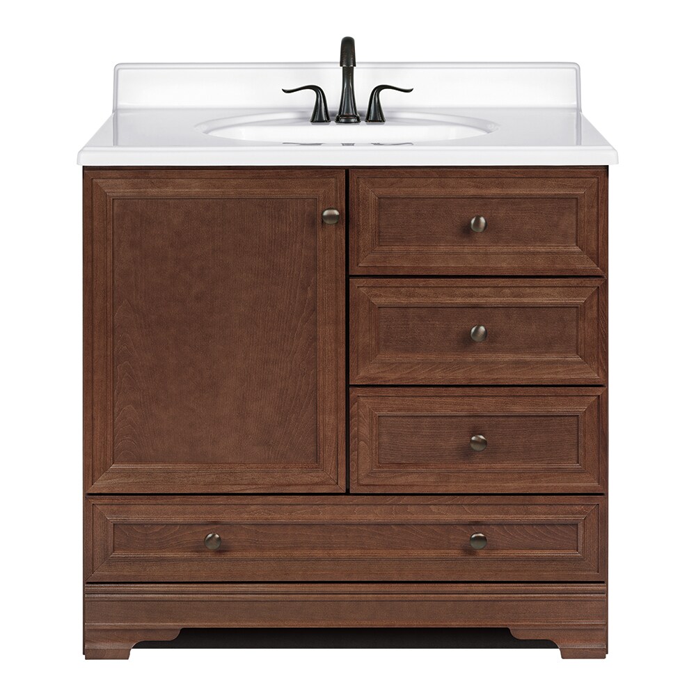 Project Source Unfinished 36-in Natural Rustic Oak Bathroom Vanity