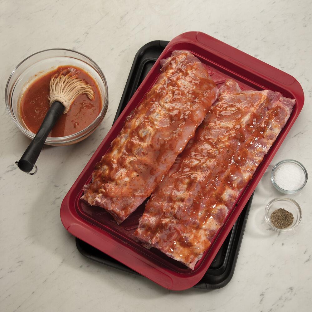 Food Prep BBQ Tray - The Yukon Glory™ Grill Prep Trays Include Plastic Marinade  Container for
