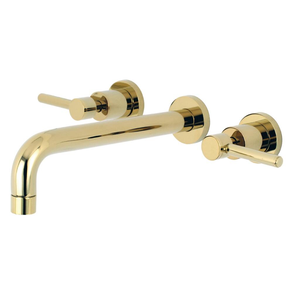 Kingston Brass Concord Polished Brass 2-handle Wall-mount Low-arc ...