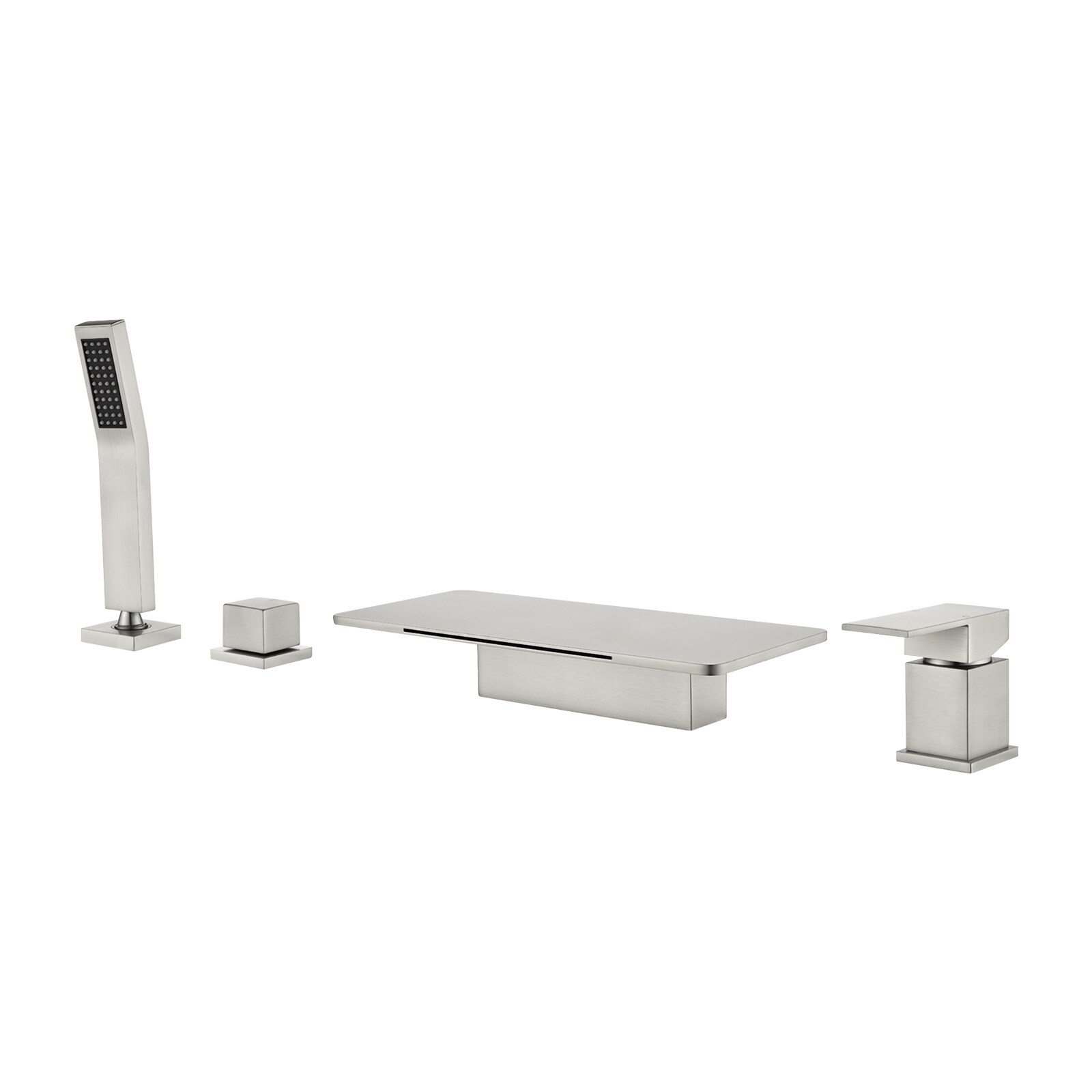 Cobbe - Brushed Nickel Widespread 1-handle Low-arc Bathroom Sink Faucet with Deck Plate