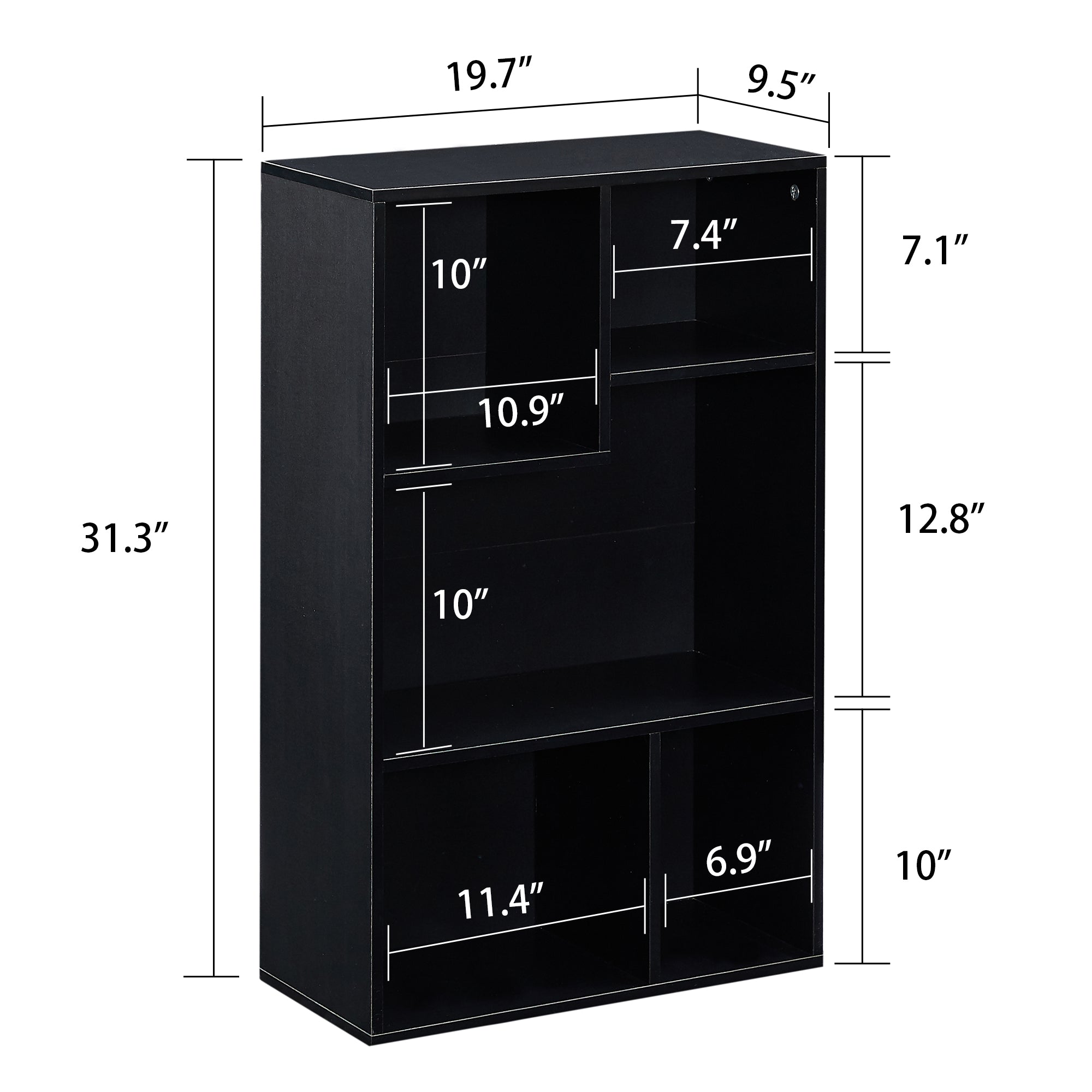 Vecelo LOE-B10-BLK bookcases - View #3