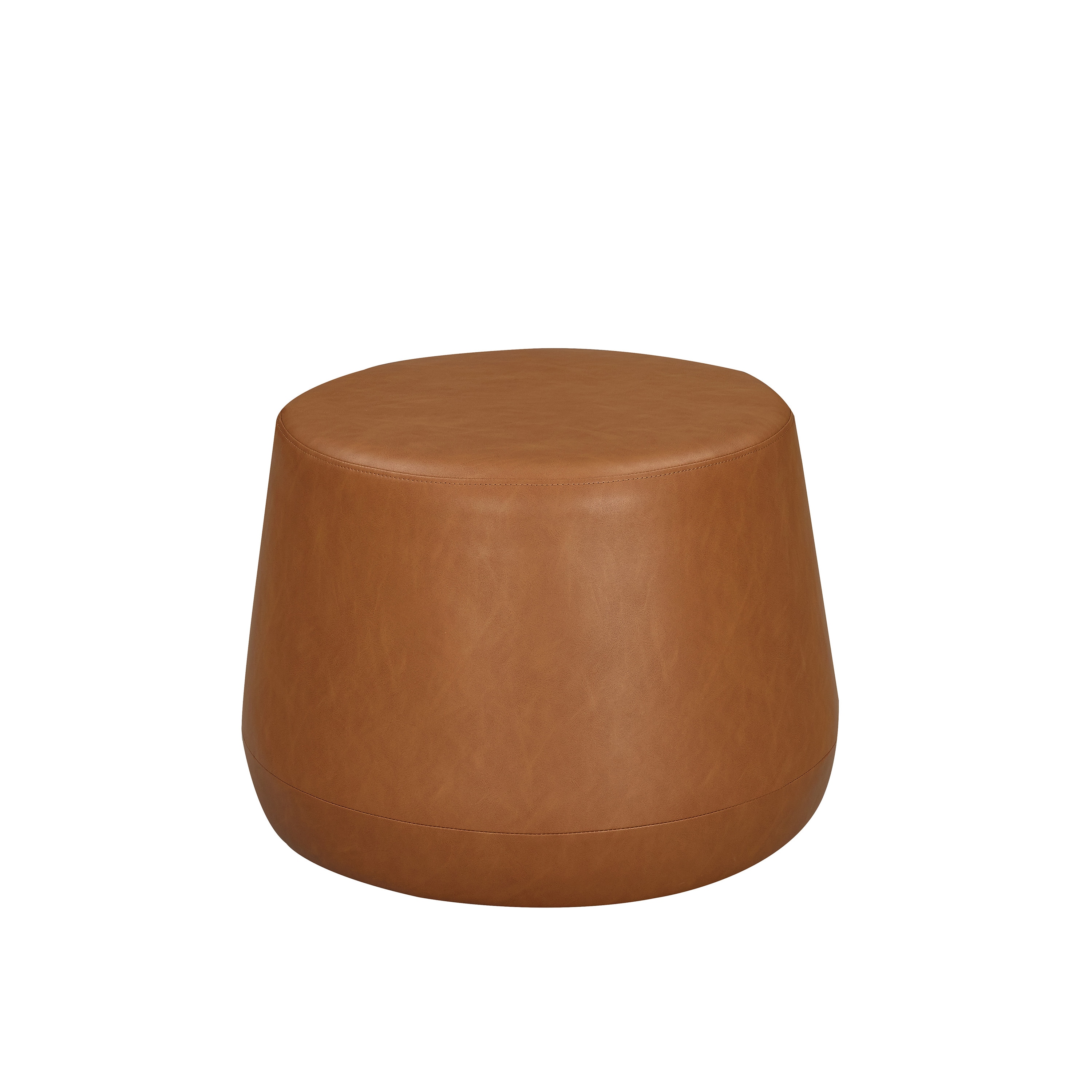 Lifestyle Solutions 510A003CML Modern Carmel Faux leather Round Ottoman