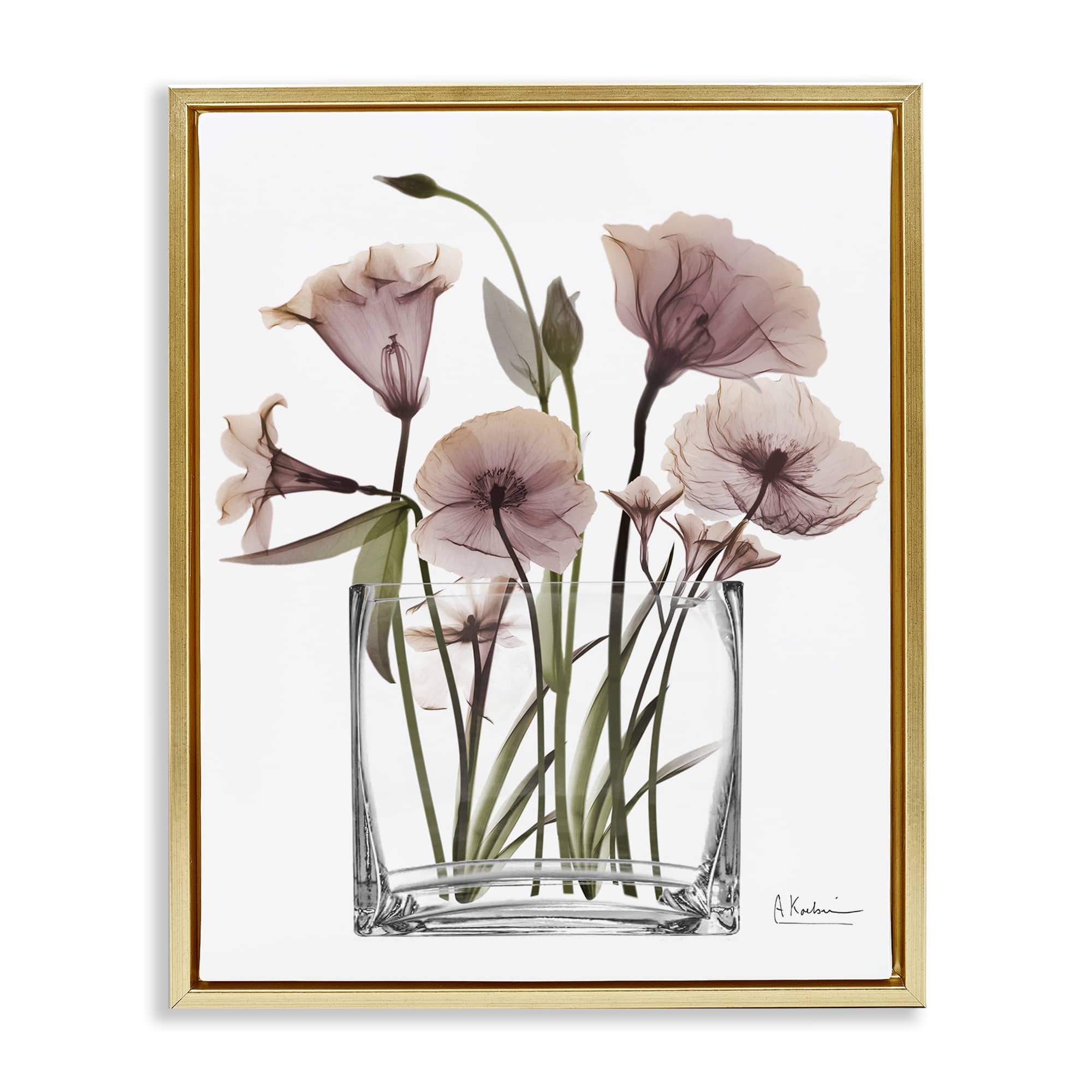 Stupell Industries BS-010-FFG-16X20 Modern Elegant Vase Gold Framed Floater Canvas Wall Art By Albert Koetsier 17 x 21
