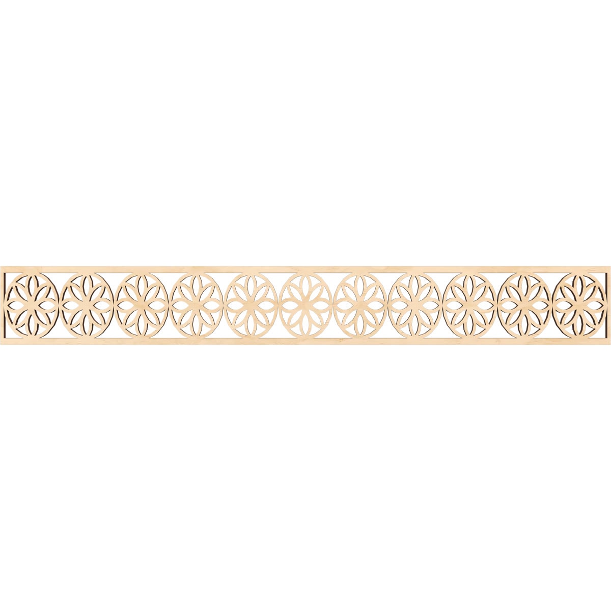 Ekena Millwork MLDB06X46BLUBI Blume Fretwork Flat Trim 6-in x 3.86-ft Birch Brown Unfinished 2156077 Pierced Wall Panel Moulding
