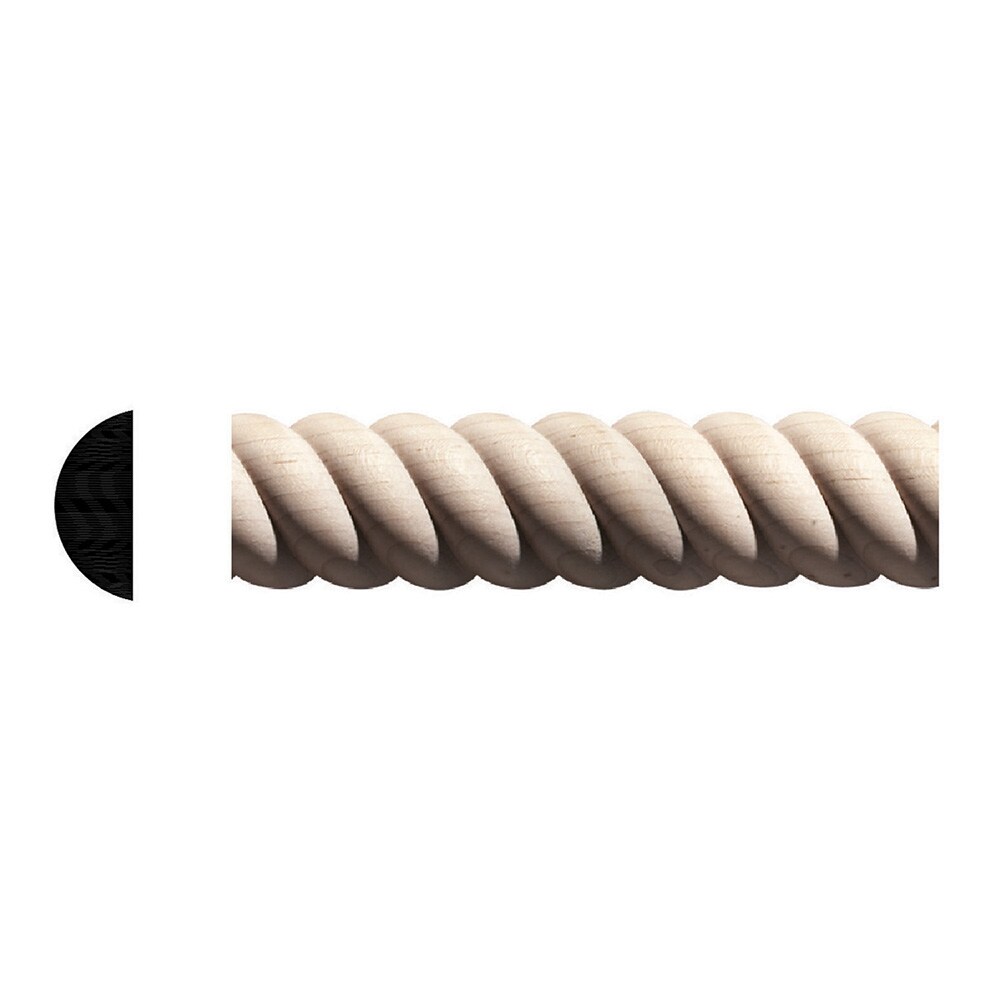 Ornamental Mouldings 2027/2-4WHW 1-1/16-in x 4-ft White hardwood Unfinished Wood Rope 2027/2 Chair rail Moulding