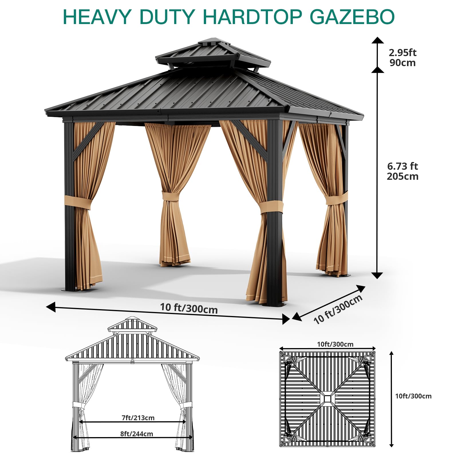 IdealHouse C145WLZLX8LC Wood-Resin-Gazebos - View #2