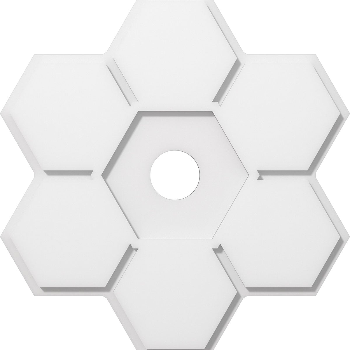 Ekena Millwork CMP22DY-03000 Daisy 22-in W x 22-in L Contemporary White PVC Whole Ceiling Medallion