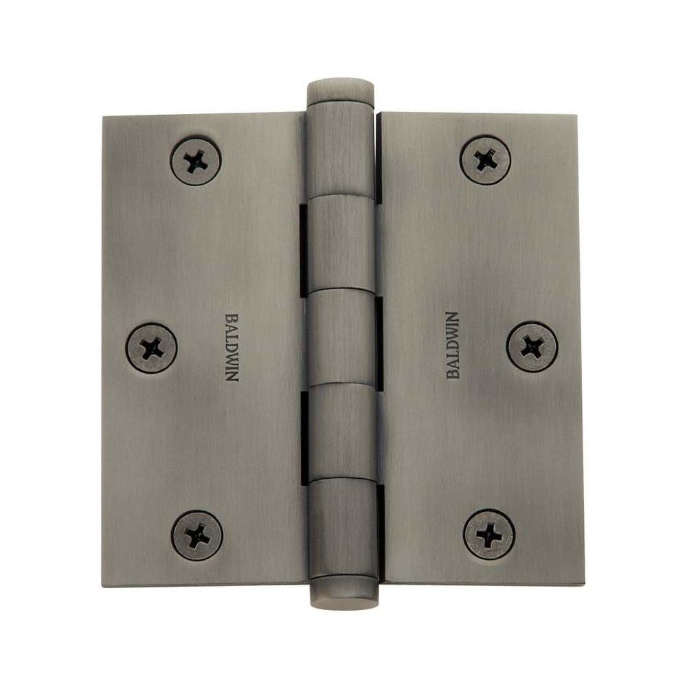 Baldwin  1035.I 31/2 Inch Wide Plain Bearing Square Corner Mortise Door Hinge from the Estate Collection  Single Hinge