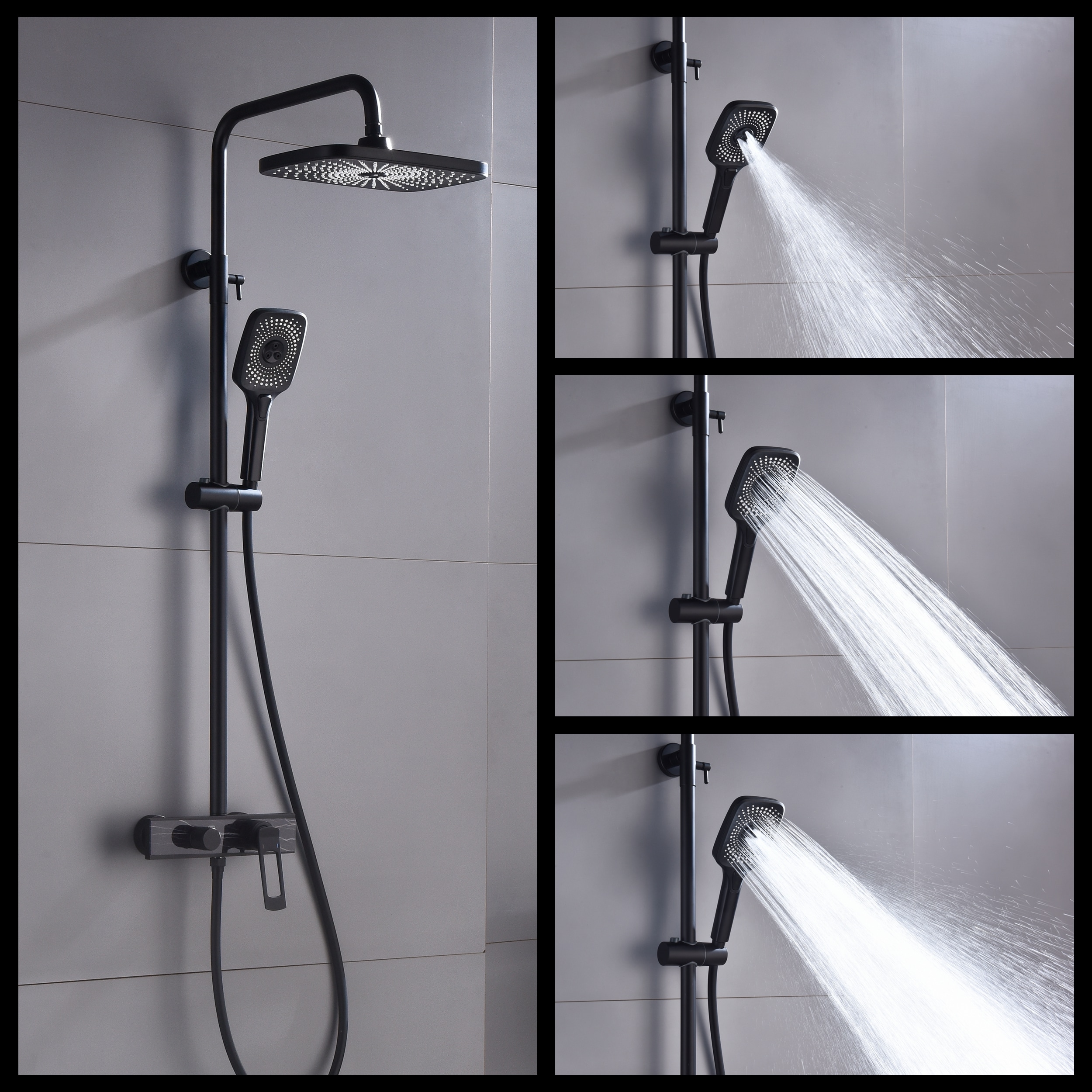 WELLFOR WB-SH004MB Showerhead-Bar-Panels - View #8