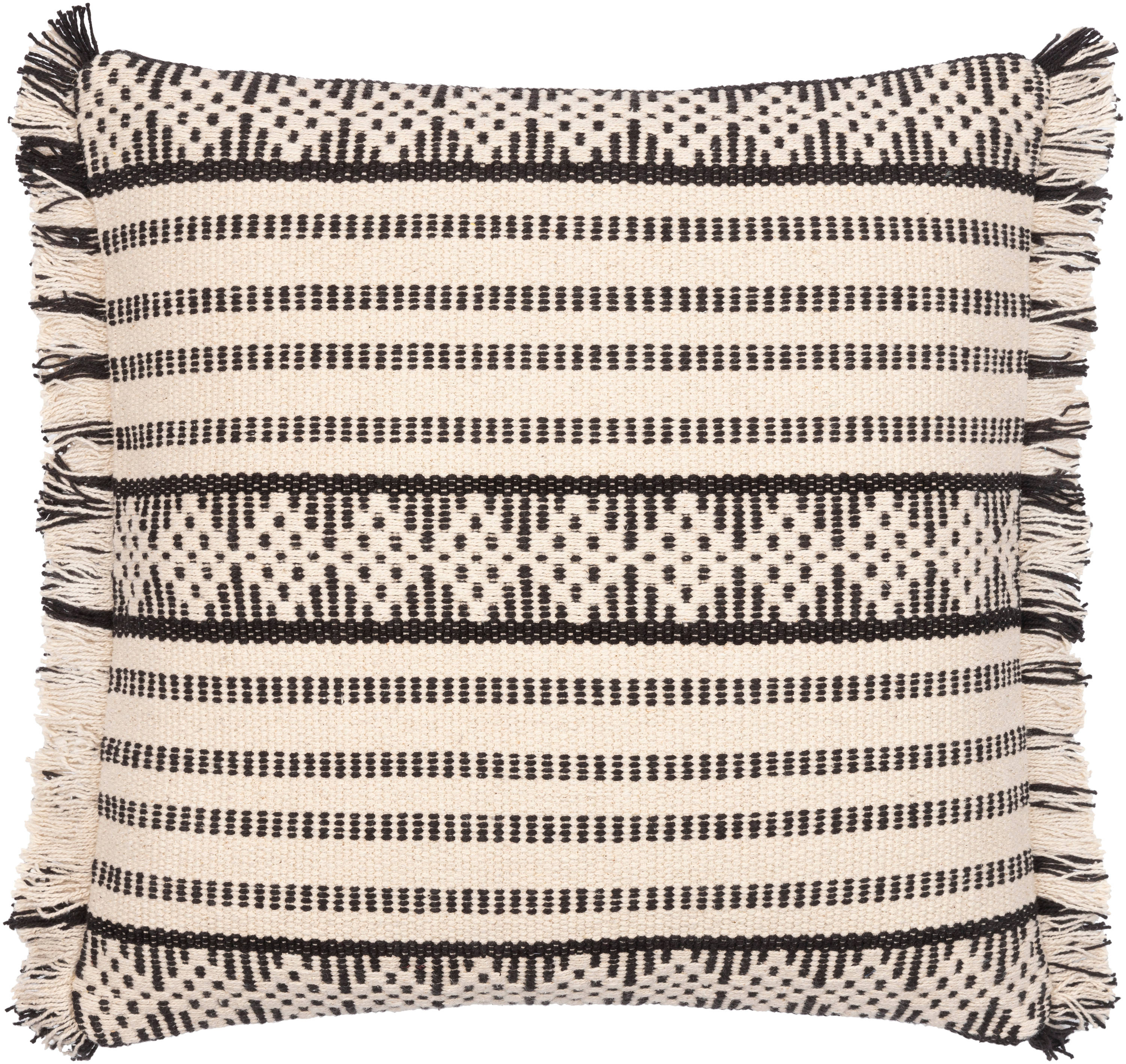 Surya JNA001-2020P Jasna 20-in x 20-in Black/Cream Indoor Decorative Pillow