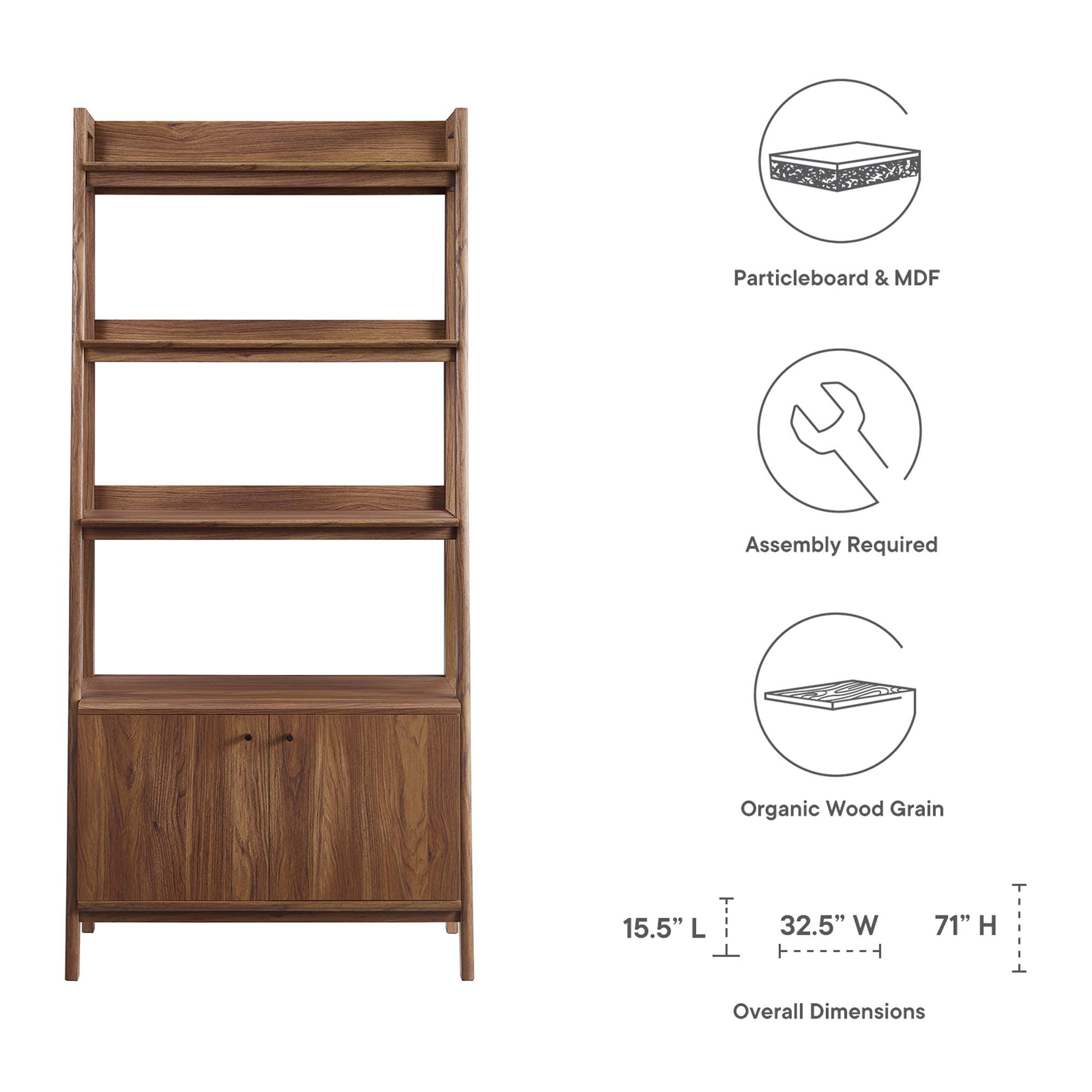 Modway EEI-4656-WAL bookcases - View #2