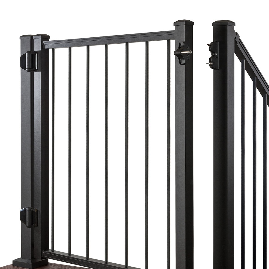 Trex BK42RDADJGATE 48-in L x 42-in H Charcoal Black Aluminum Deck Railing Gate ( Assembly required )