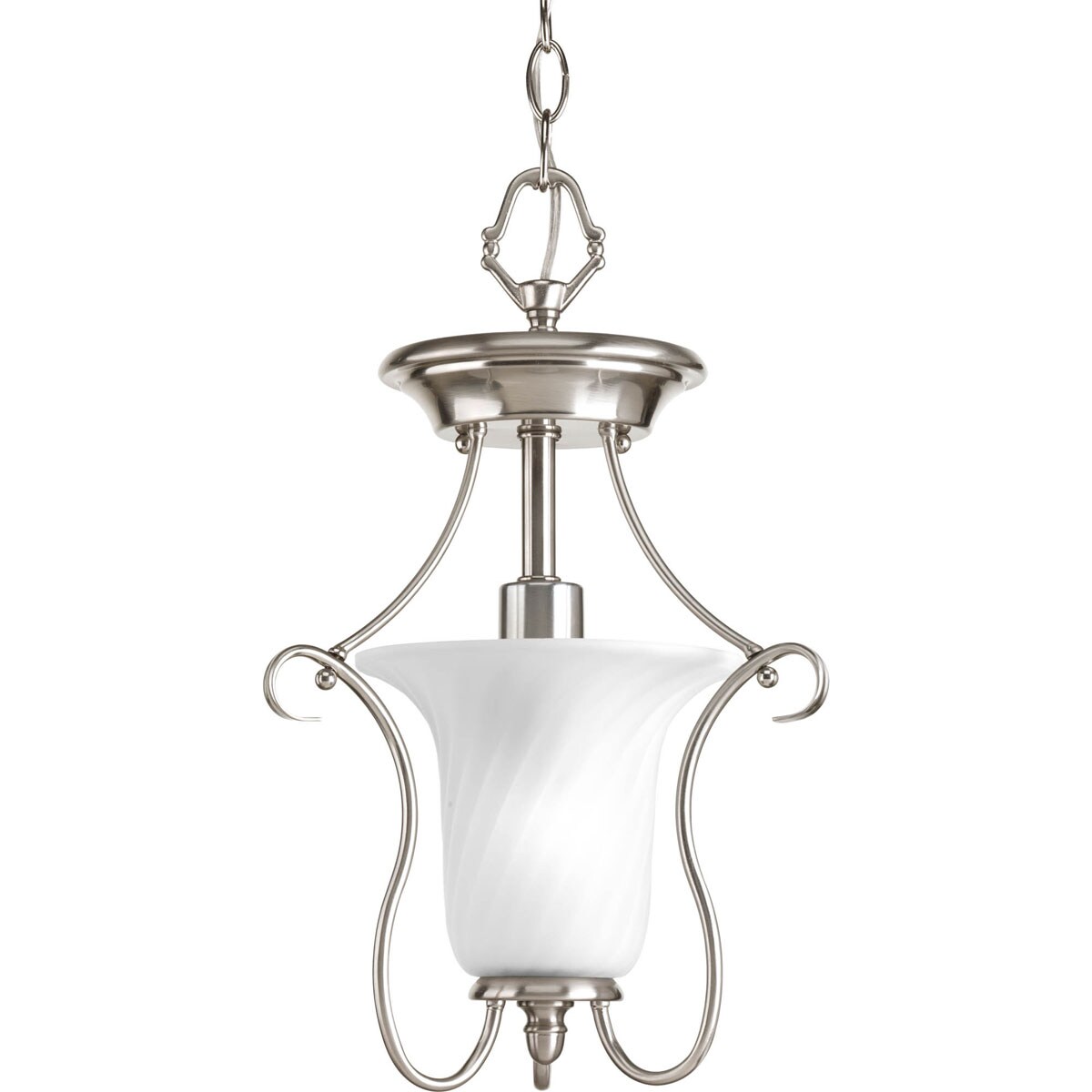Progress Lighting P3678-09 Kensington 1-Light 11.375-in Brushed Nickel Led Semi-Flush mount light