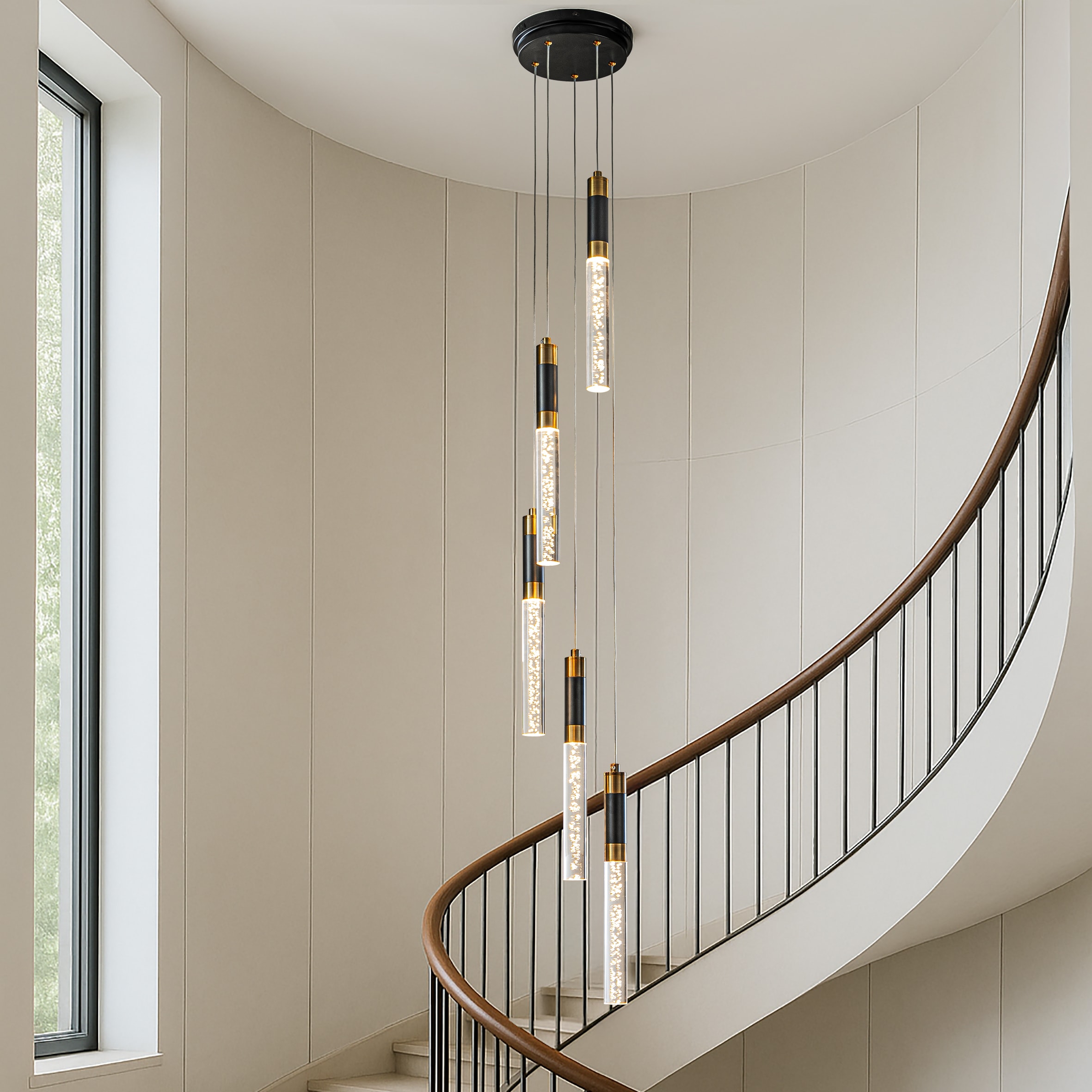 AloaDecor Lighting L7088D3710A 5 -Light Matte Black Modern/contemporary For Use in Bedrooms, Dining Rooms, Foyers, Kitchens, Living Rooms Chandelier