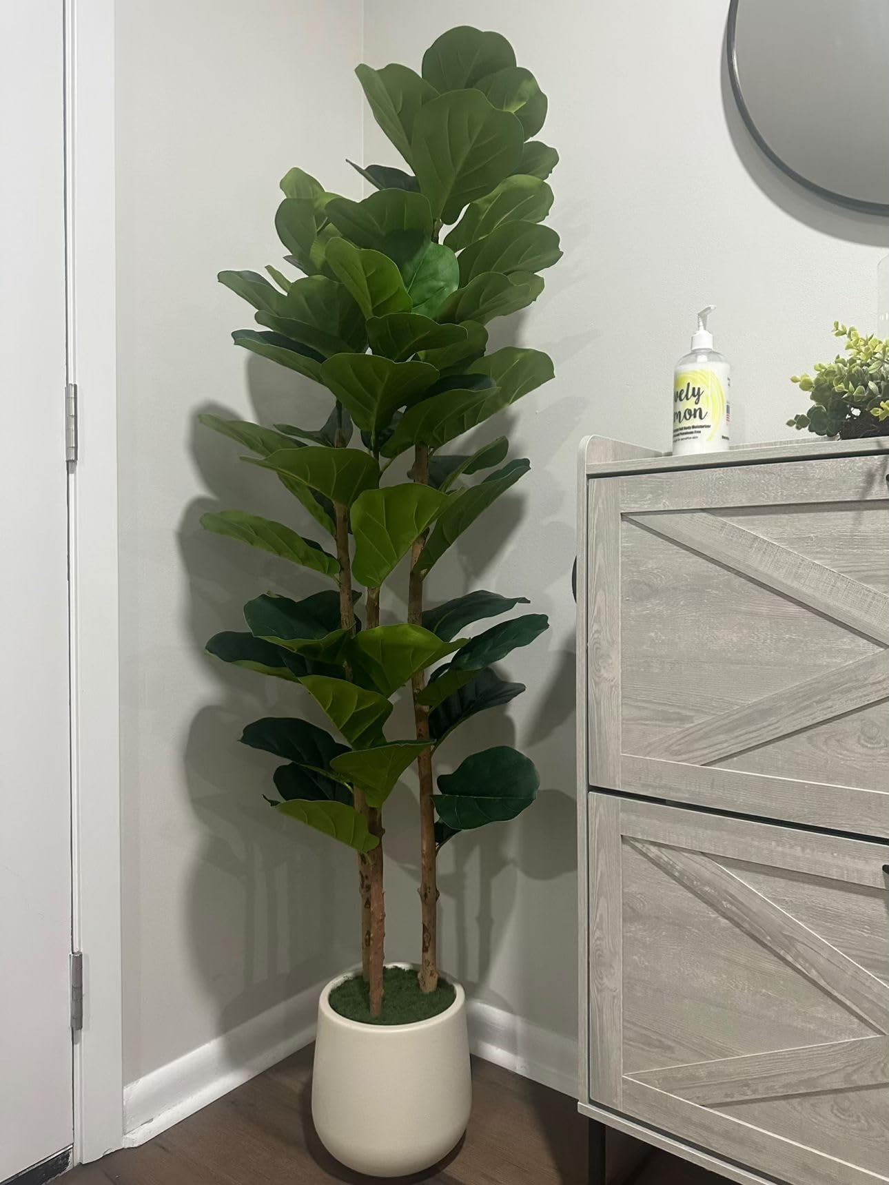 IdealHouse Realistic Artificial Fiddle Leaf Fig Tree Lush Green