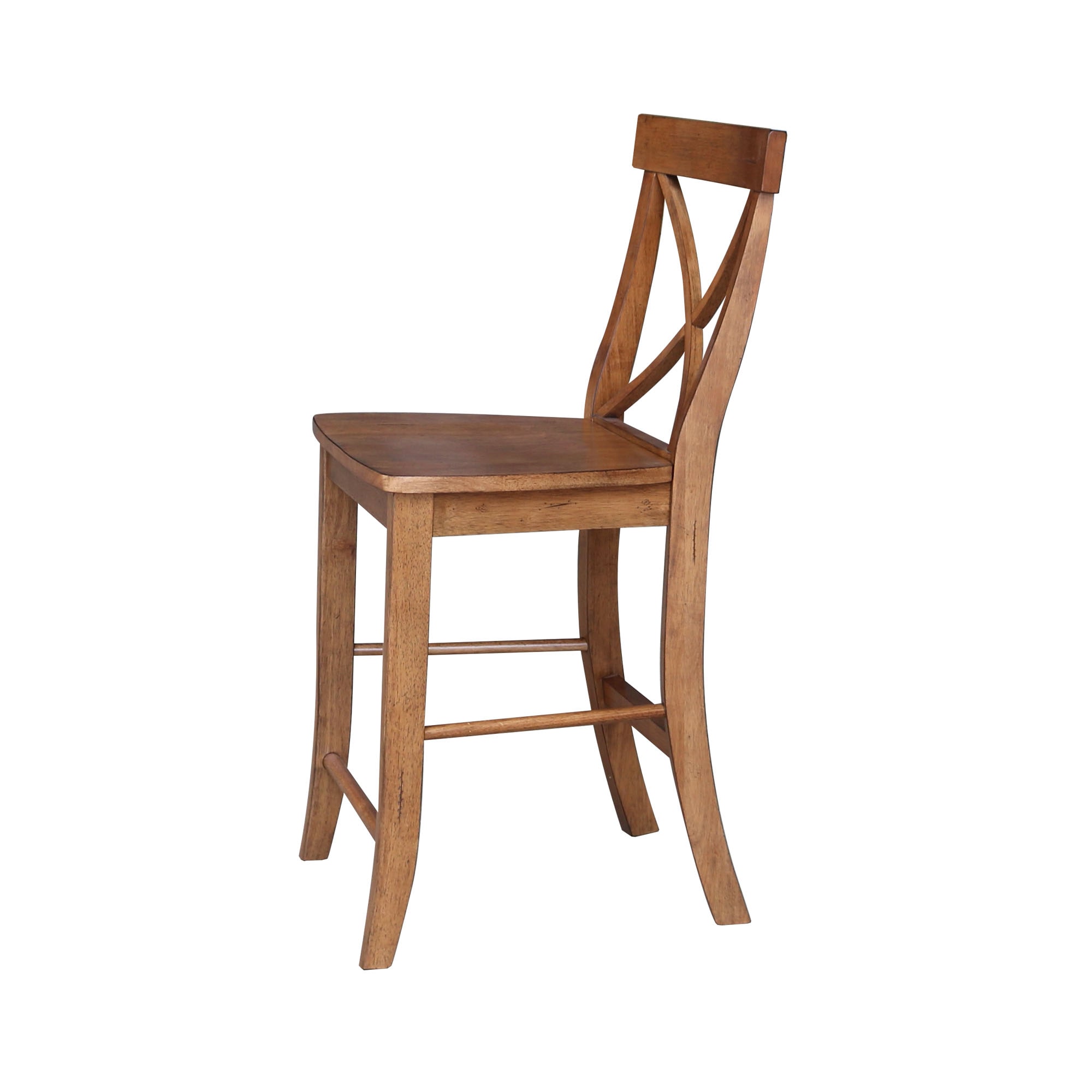 Distressed Oak 24" X-Back Counter Height Stool